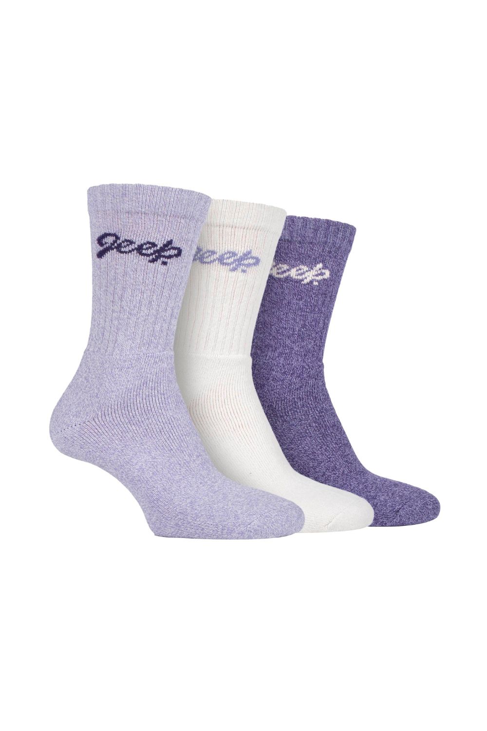 Purple 3 Pack Cotton Rich Ribbed Boot Socks, Image 1 of 3