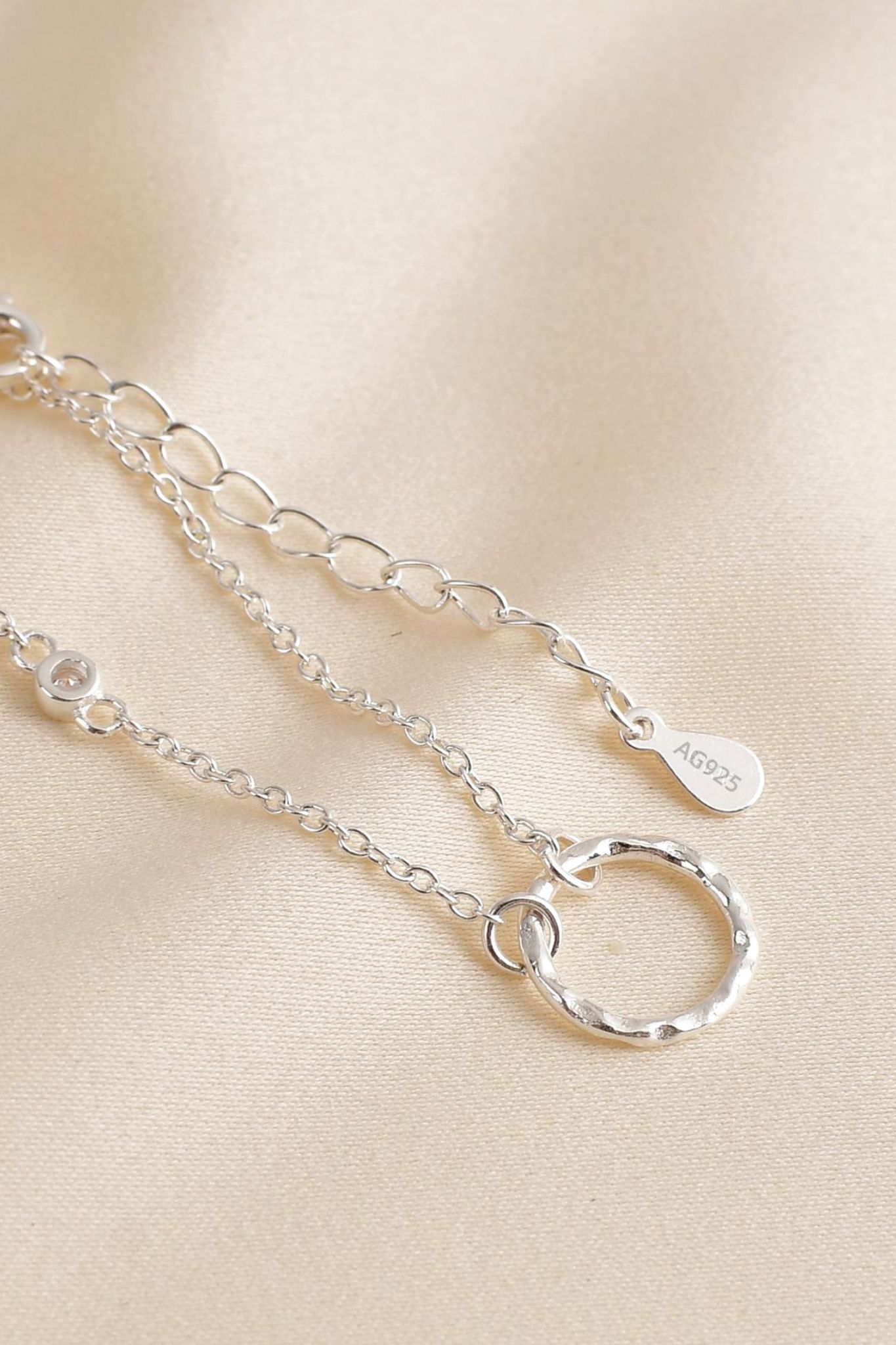 Silver Sterling Silver Dainty Circle Bracelet, Image 3 of 4
