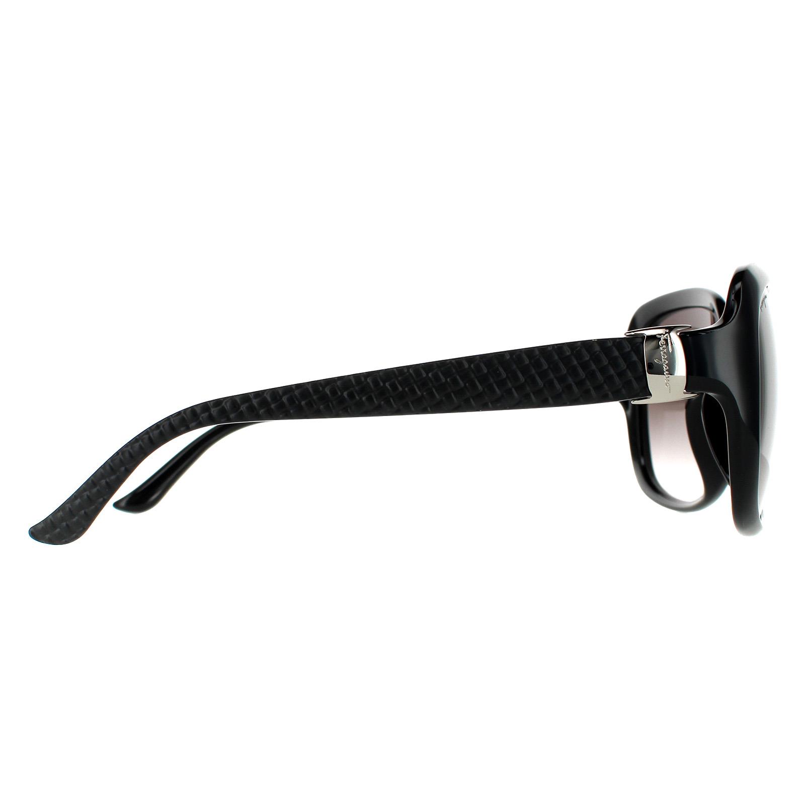 Black Salvatore Ferragamo Black Rectangle Black Grey Gradient Sunglasses, Image 4 of 4