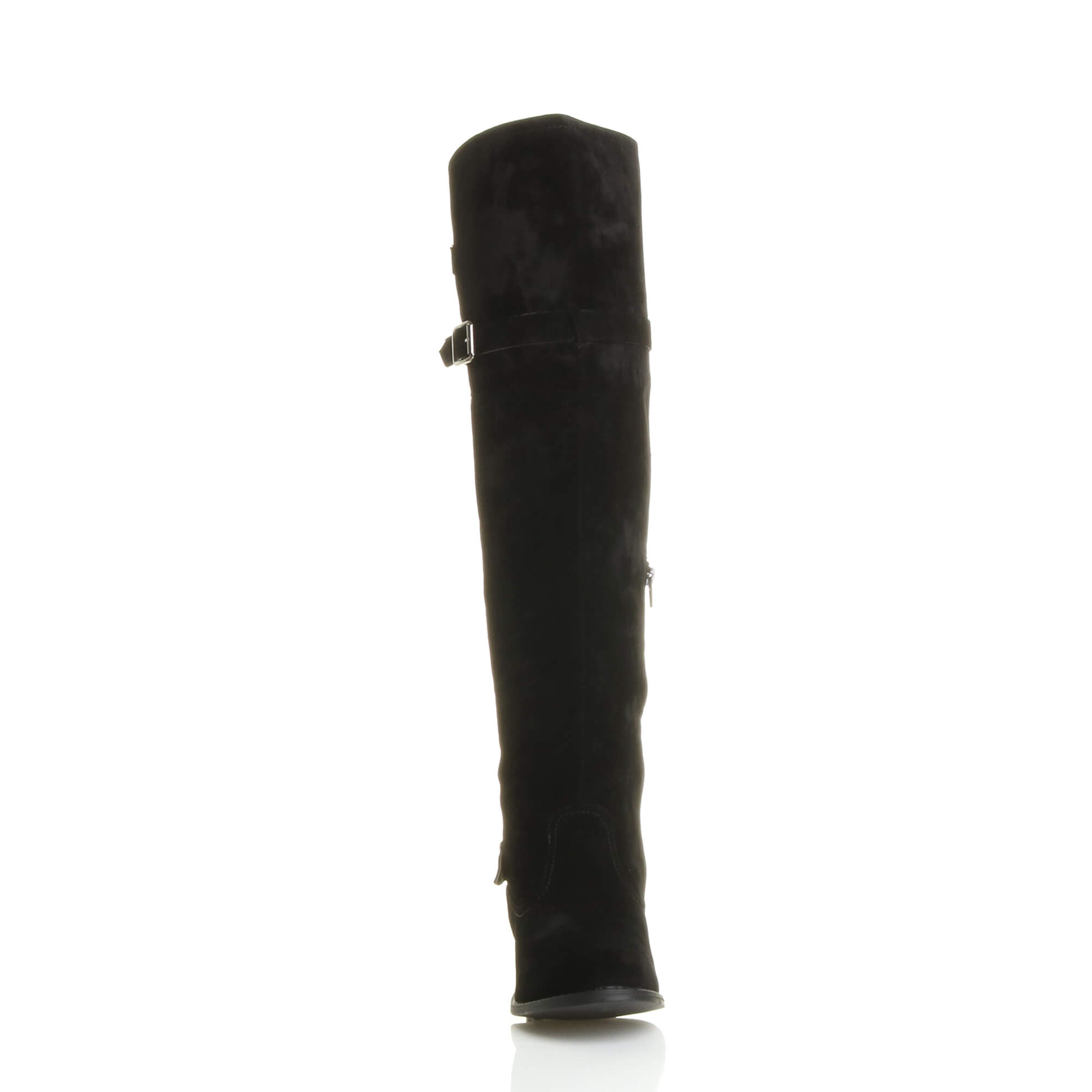 Black Low Heel Riding Over The Knee Boots, Image 6 of 8