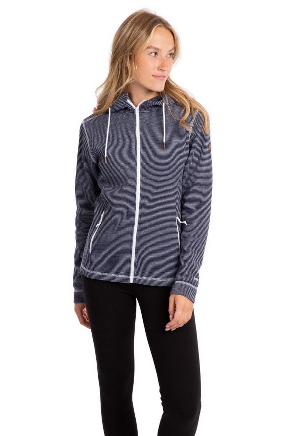 Navy Rootless Stripe Marl AT200 Fleece Jacket, Image 7 of 8