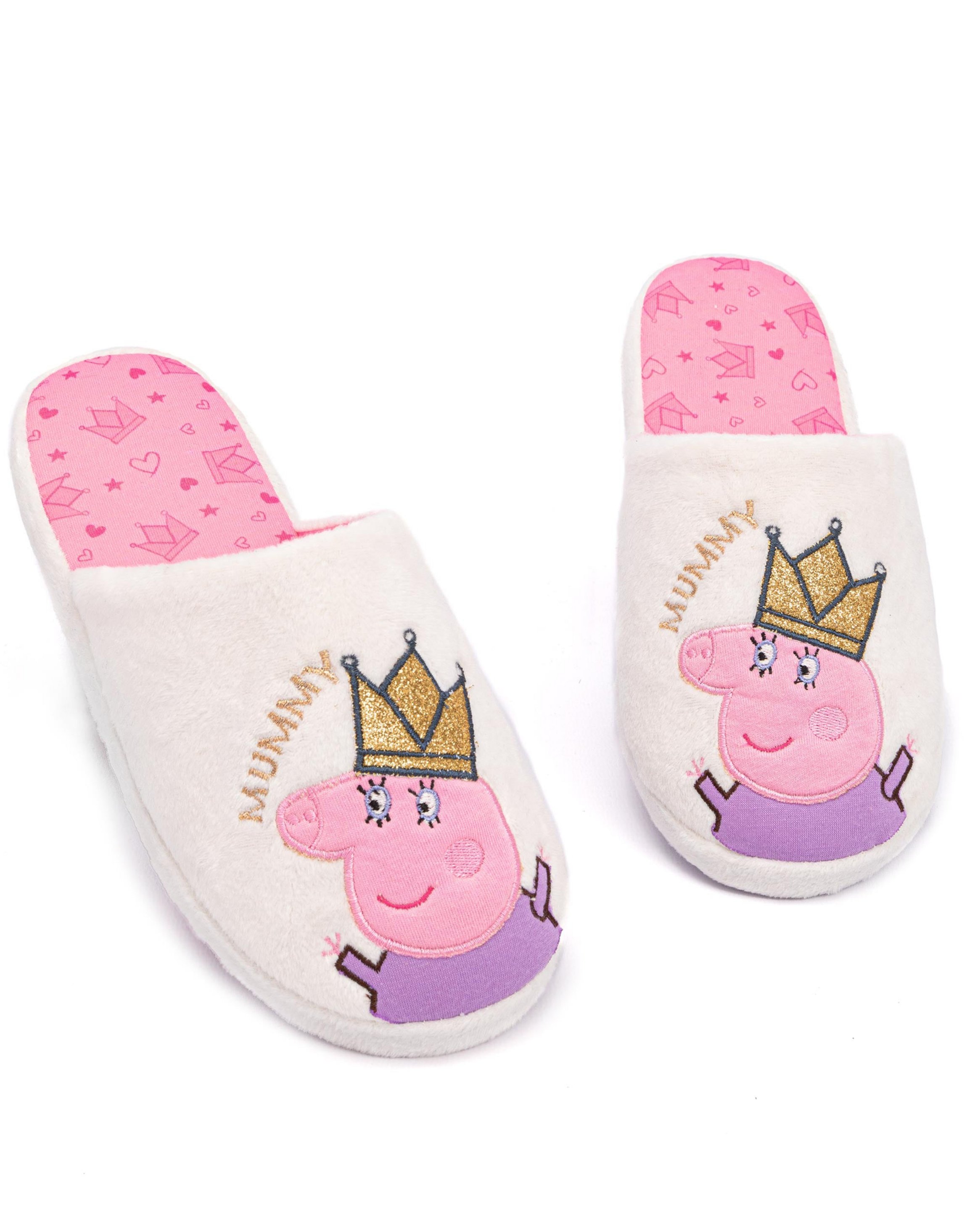 White Peppa Pig Queen Mummy Slippers For Women