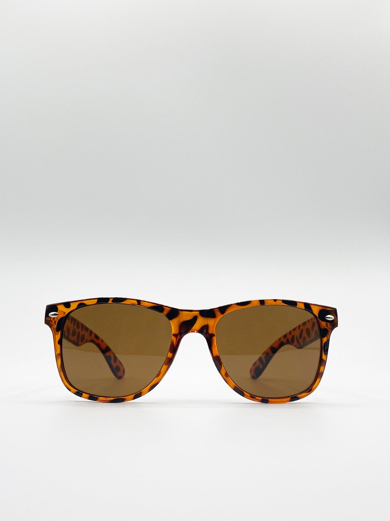 Brown Classic Wayfarer Plastic Frame Sunglasses, Image 2 of 5