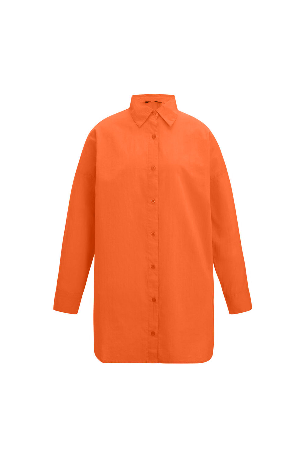 Orange Prena Cover Up Plain Beach Shirt, Image 2 of 5