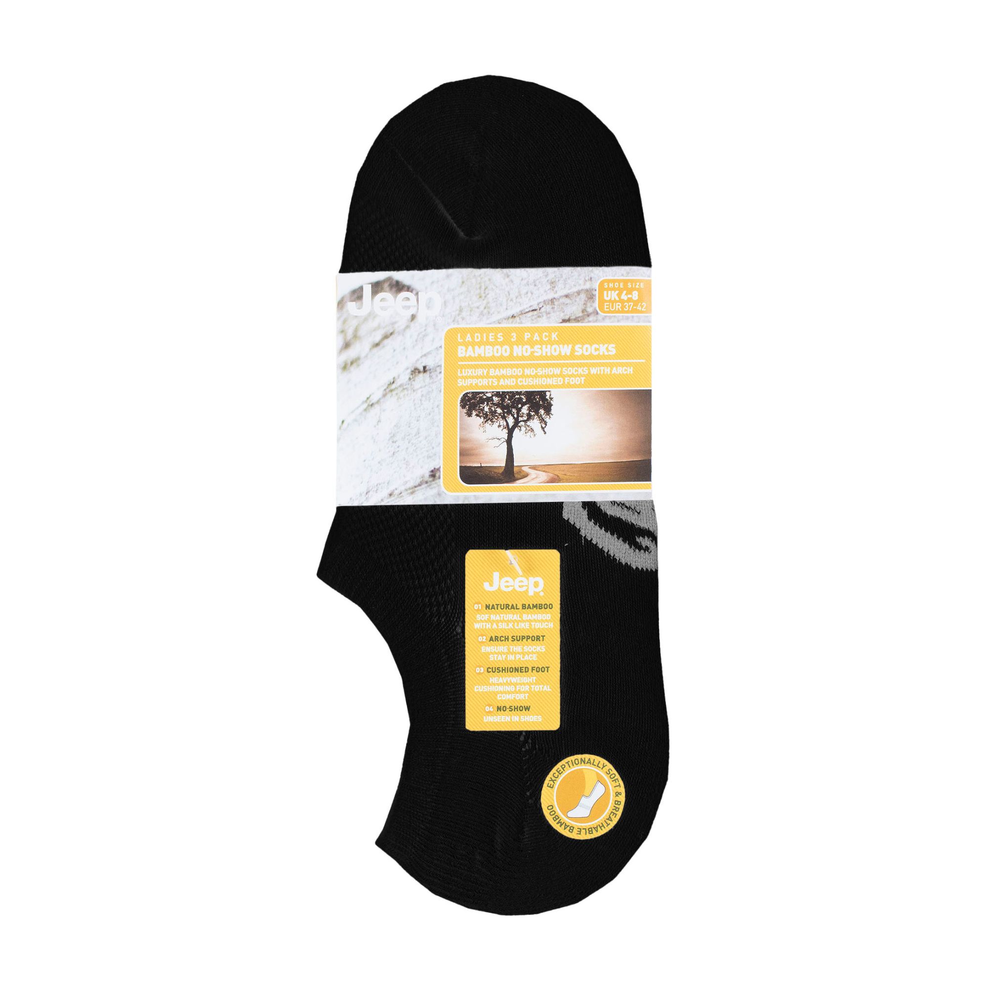 Black 3 Pack Bamboo No Show Socks, Image 3 of 3