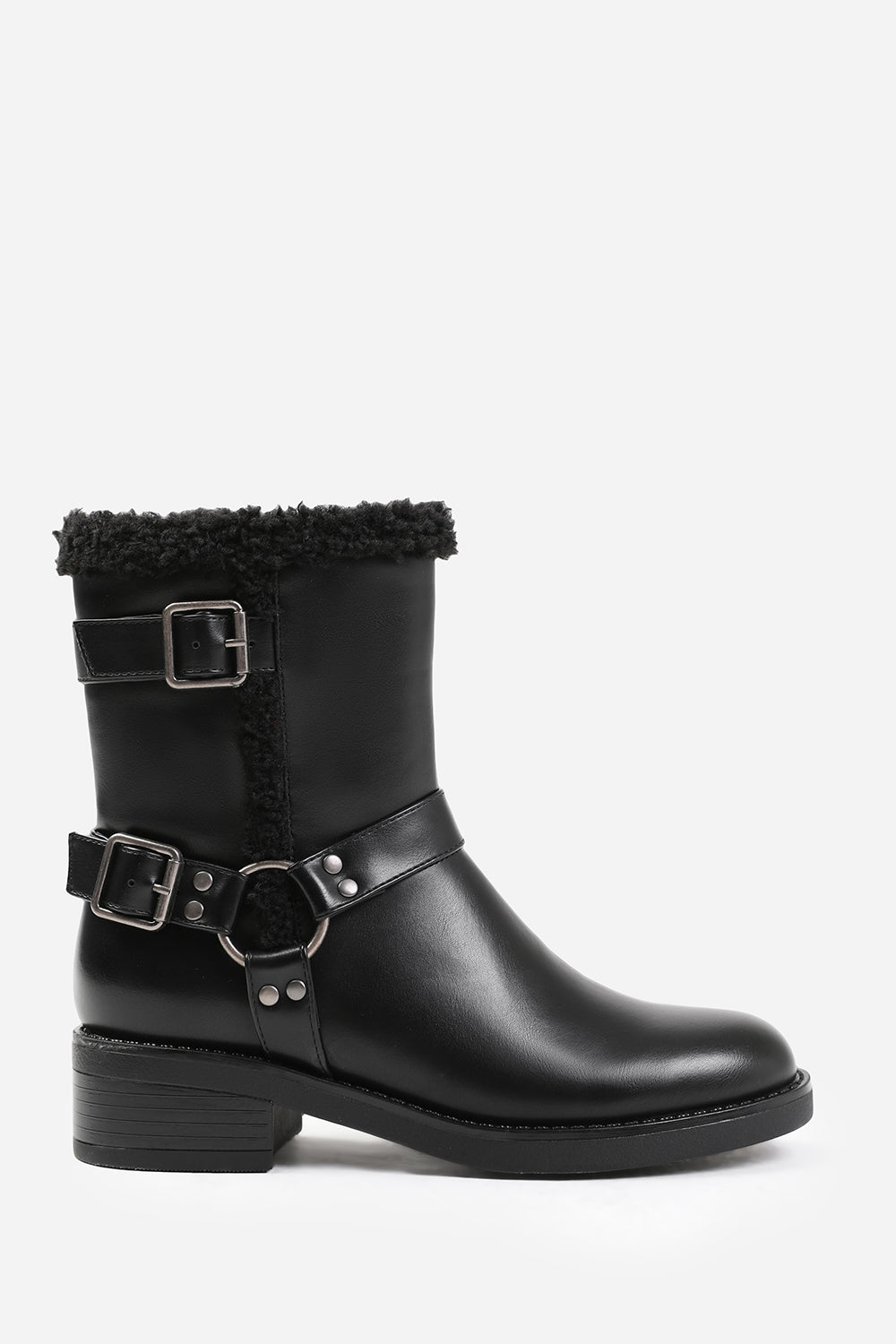 Black 'Olivia' Ankle Boot With Buckle Detailing, Image 2 of 4