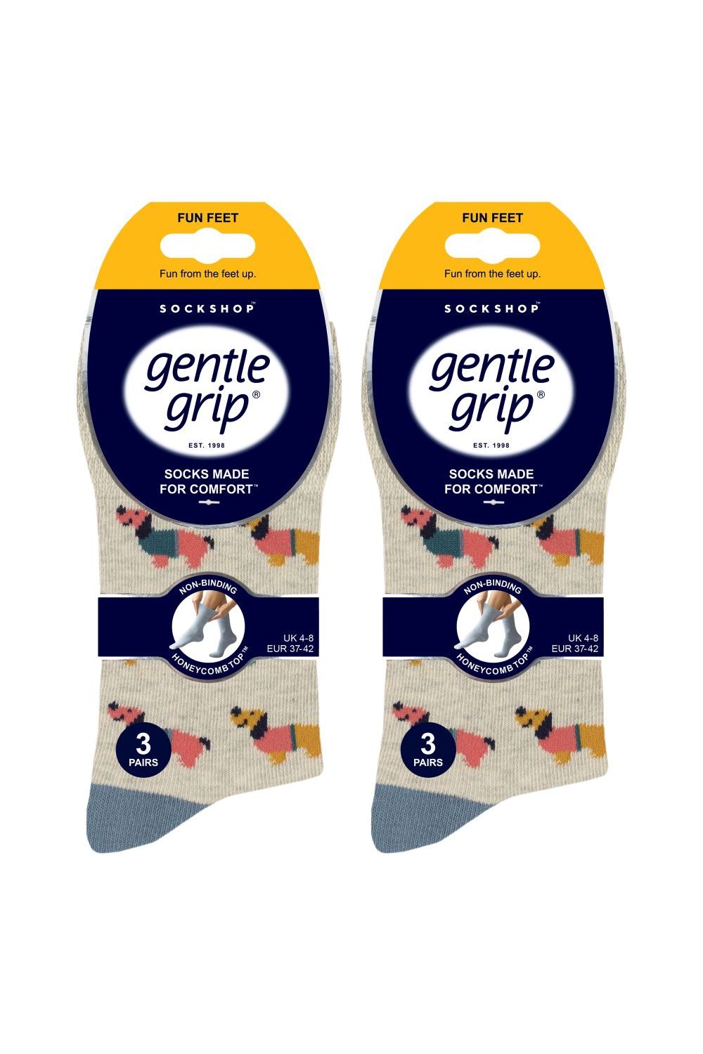 Teal 6 Pairs Wildlife Dogs Cats Patterned Socks, Image 2 of 2