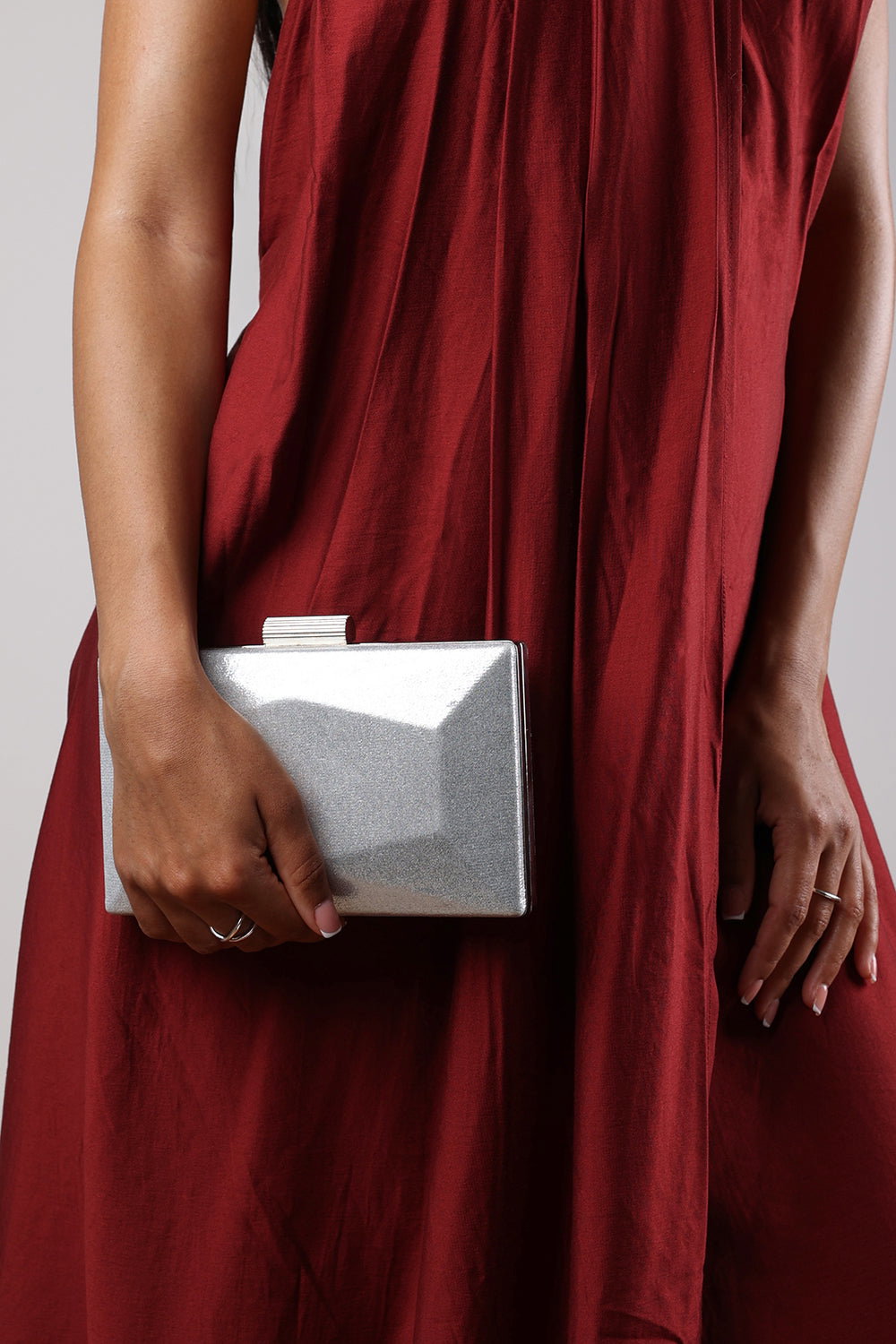 Silver Oceane Embellished Evening Clutch, Image 2 of 7