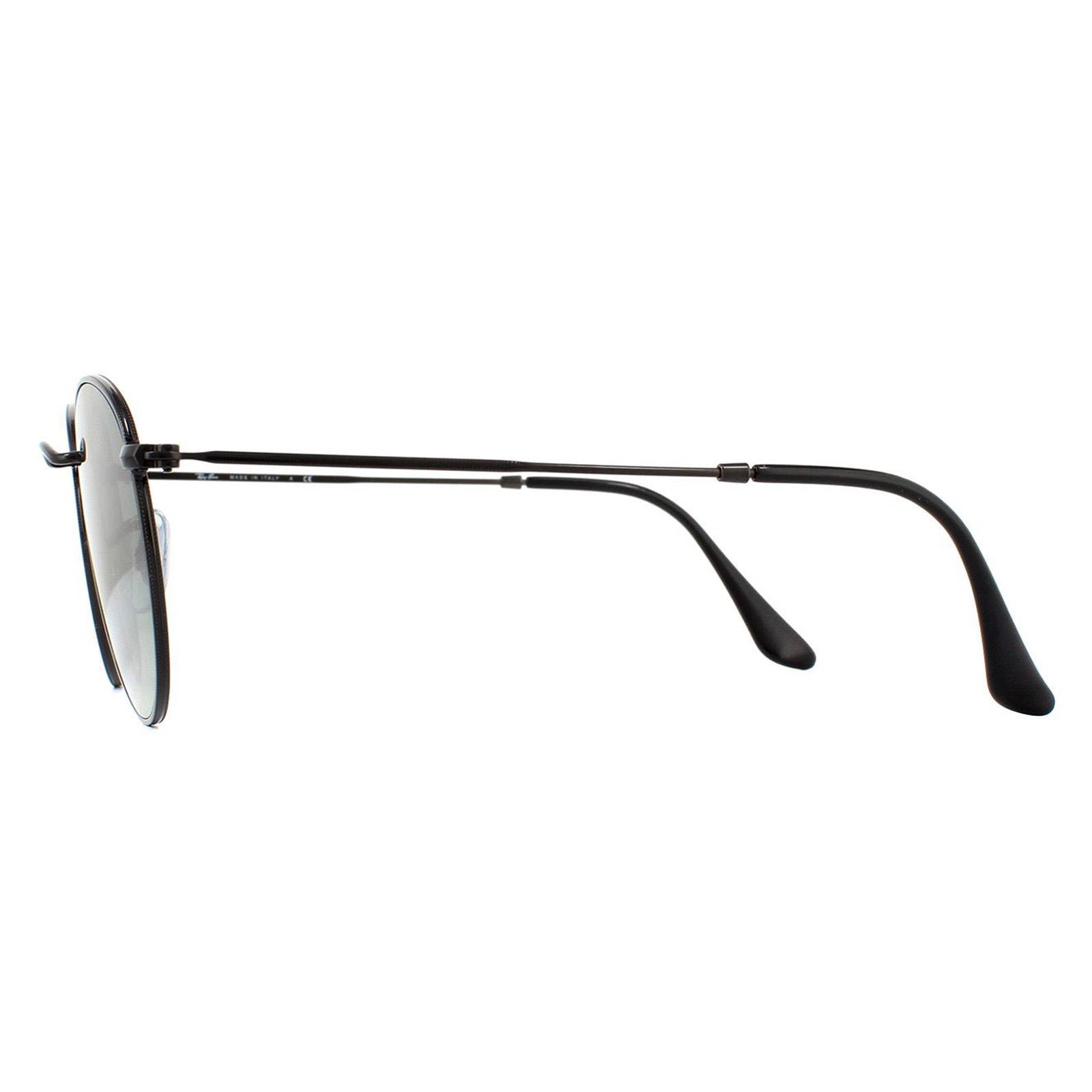 Black Ray-Ban Black Round Black Grey Gradient Sunglasses, Image 3 of 6