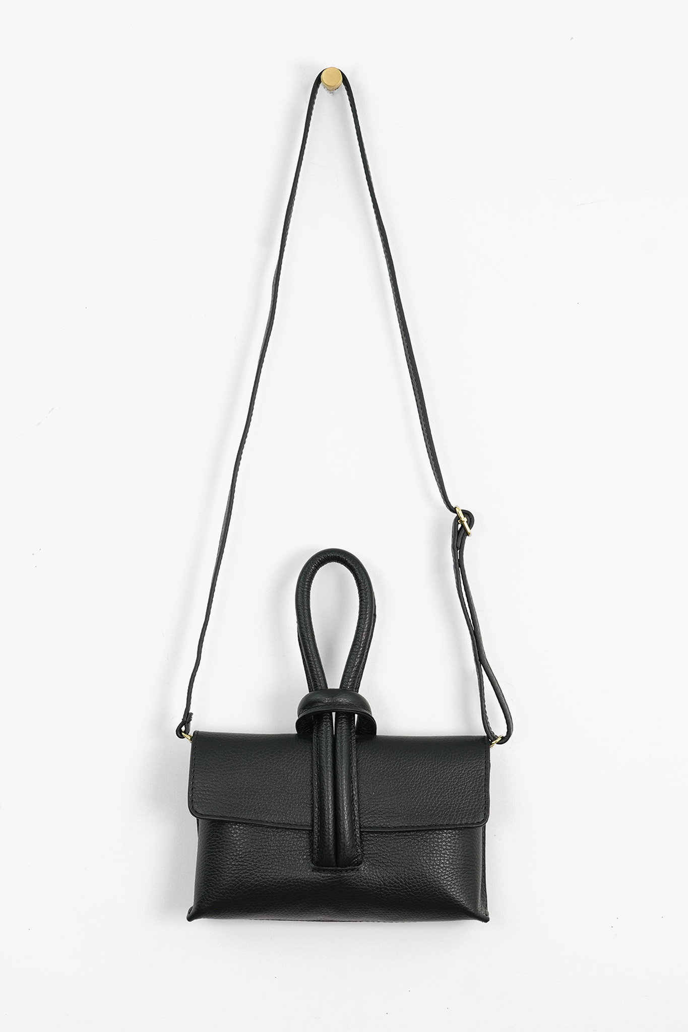 Black Italian Leather Wristlet Clutch Bag, Image 5 of 5