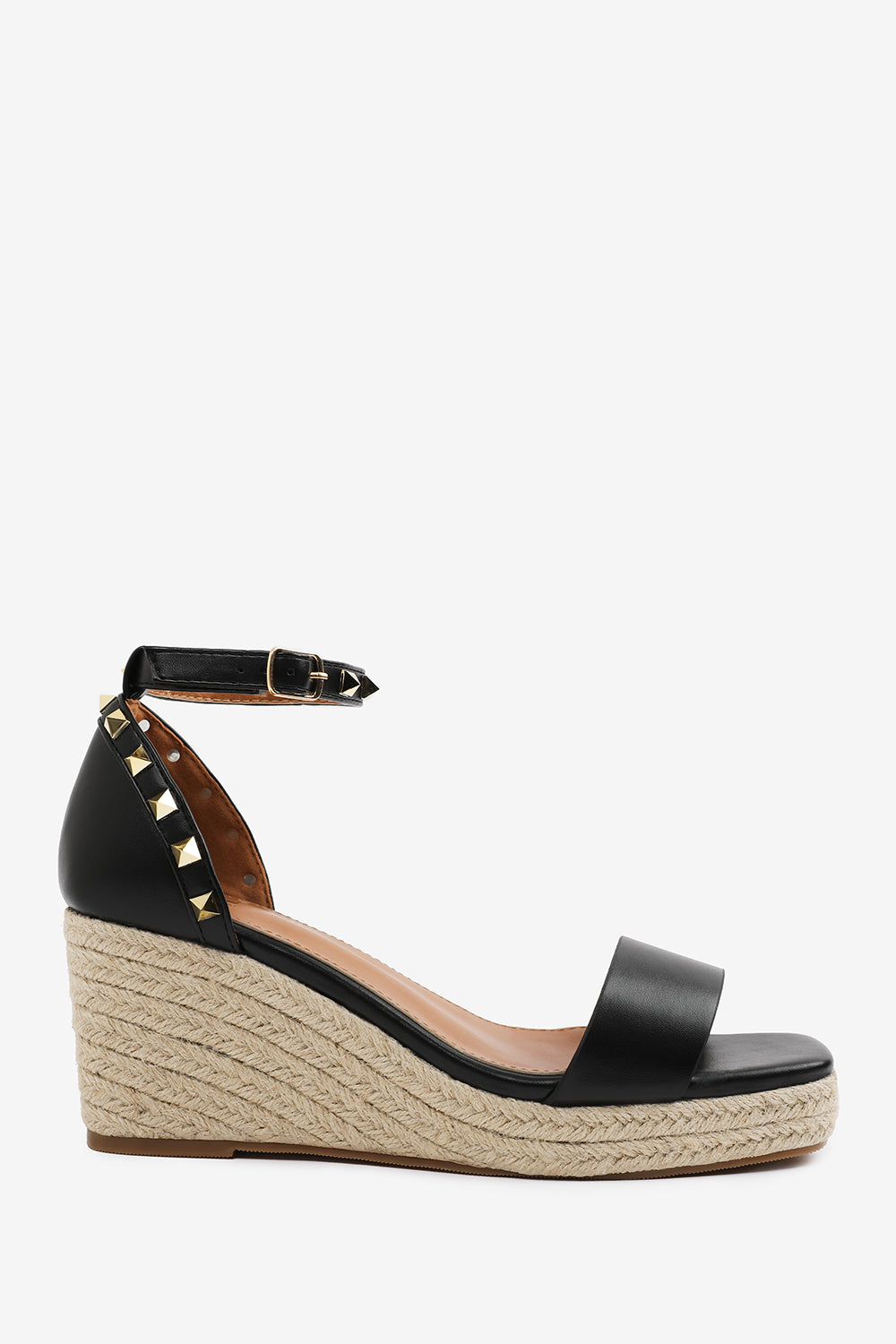Black 'Sawyer' Wide Fit Wedge Sandals Gladiator, Image 2 of 6
