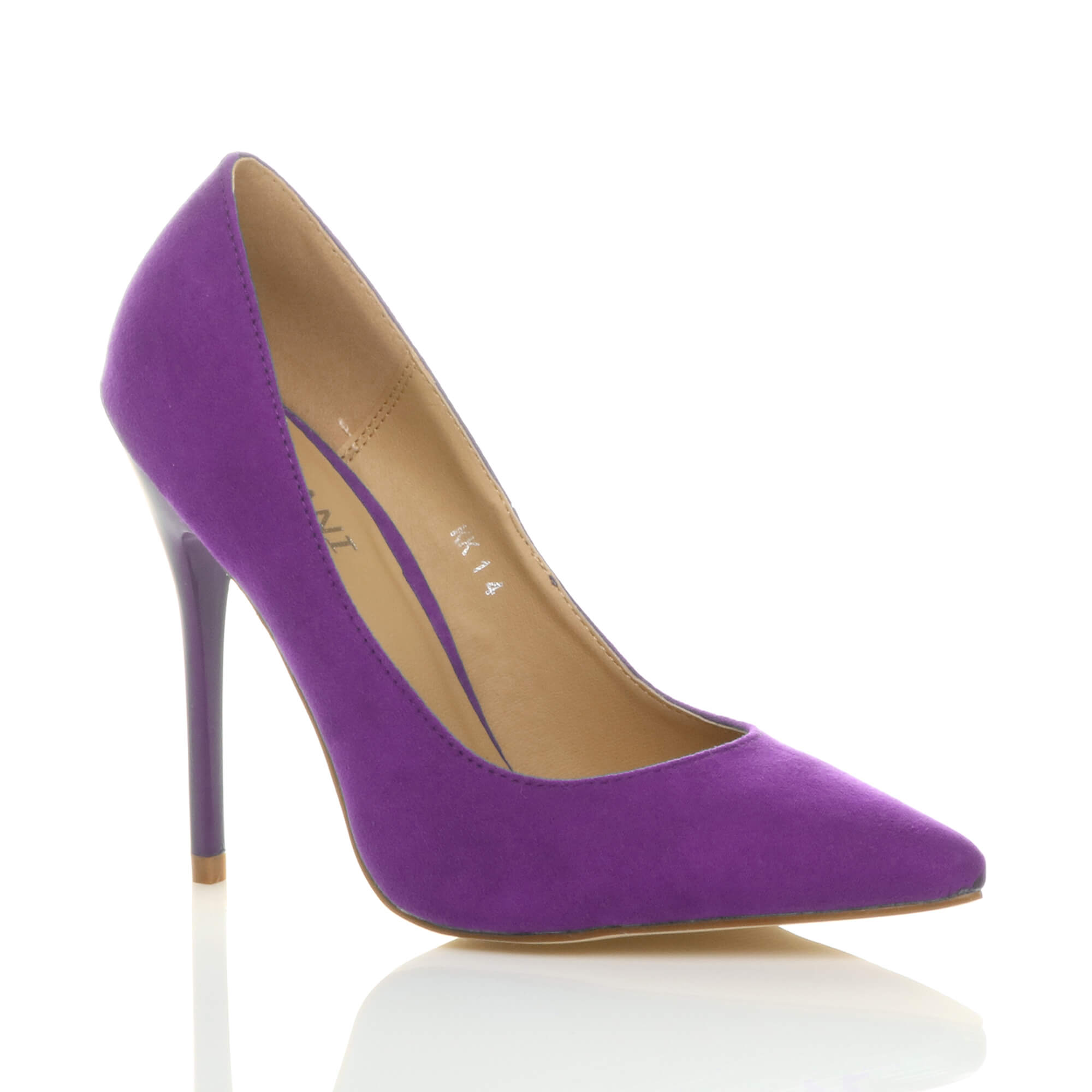 Purple High Stiletto Heel Pointed Toe Court Shoes