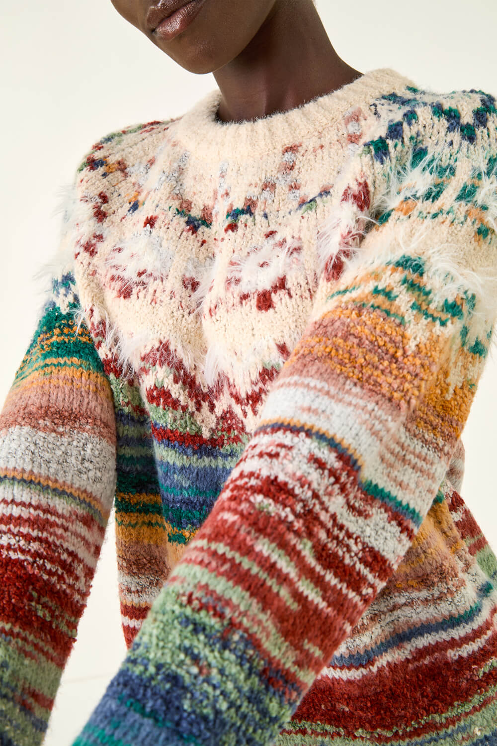 Multi  Fairisle Ombre Knit Jumper, Image 7 of 7