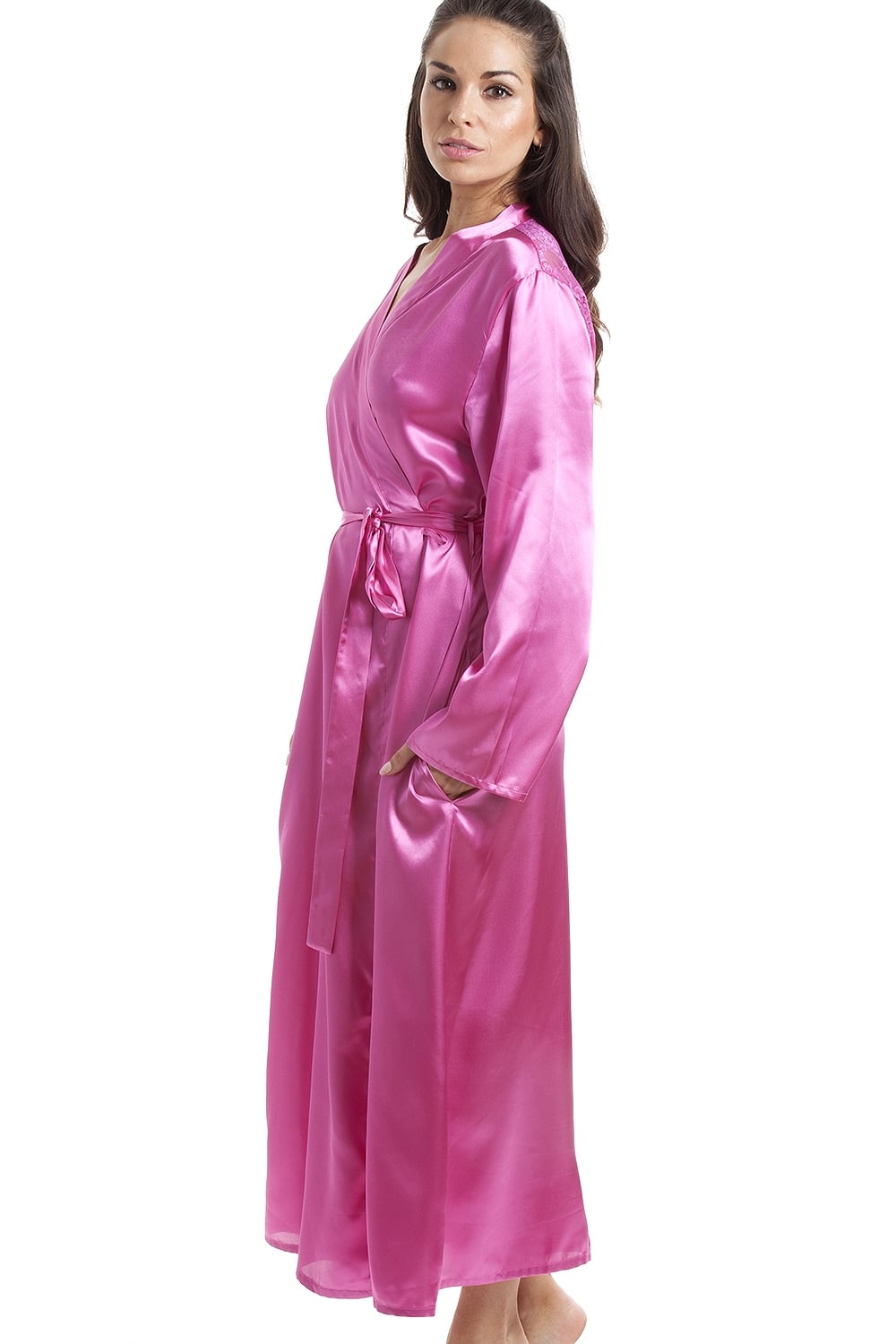 Pink Camille Lingerie Pink Plain Satin Wrap, Image 3 of 5