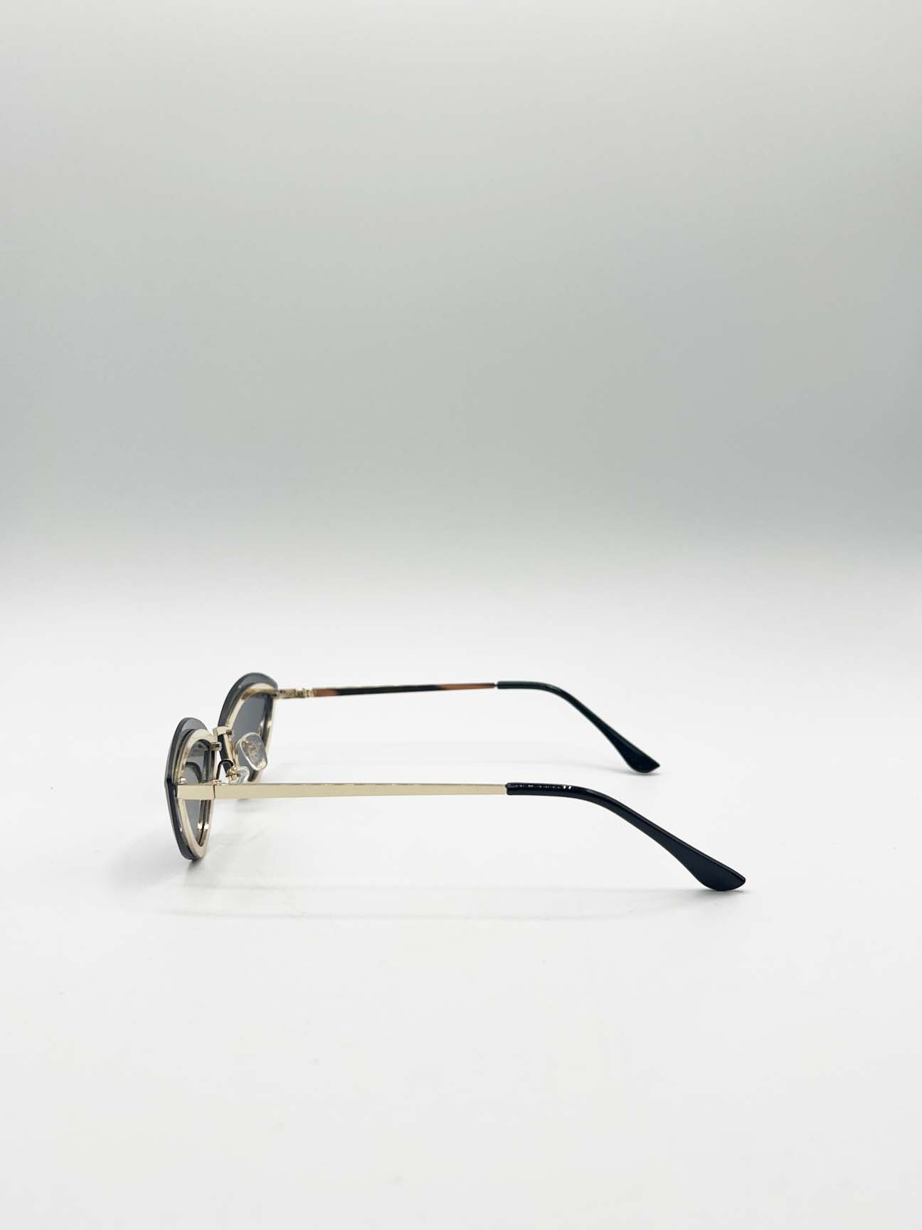 Black Cat-Eye Sunglasses in Black, Image 5 of 6
