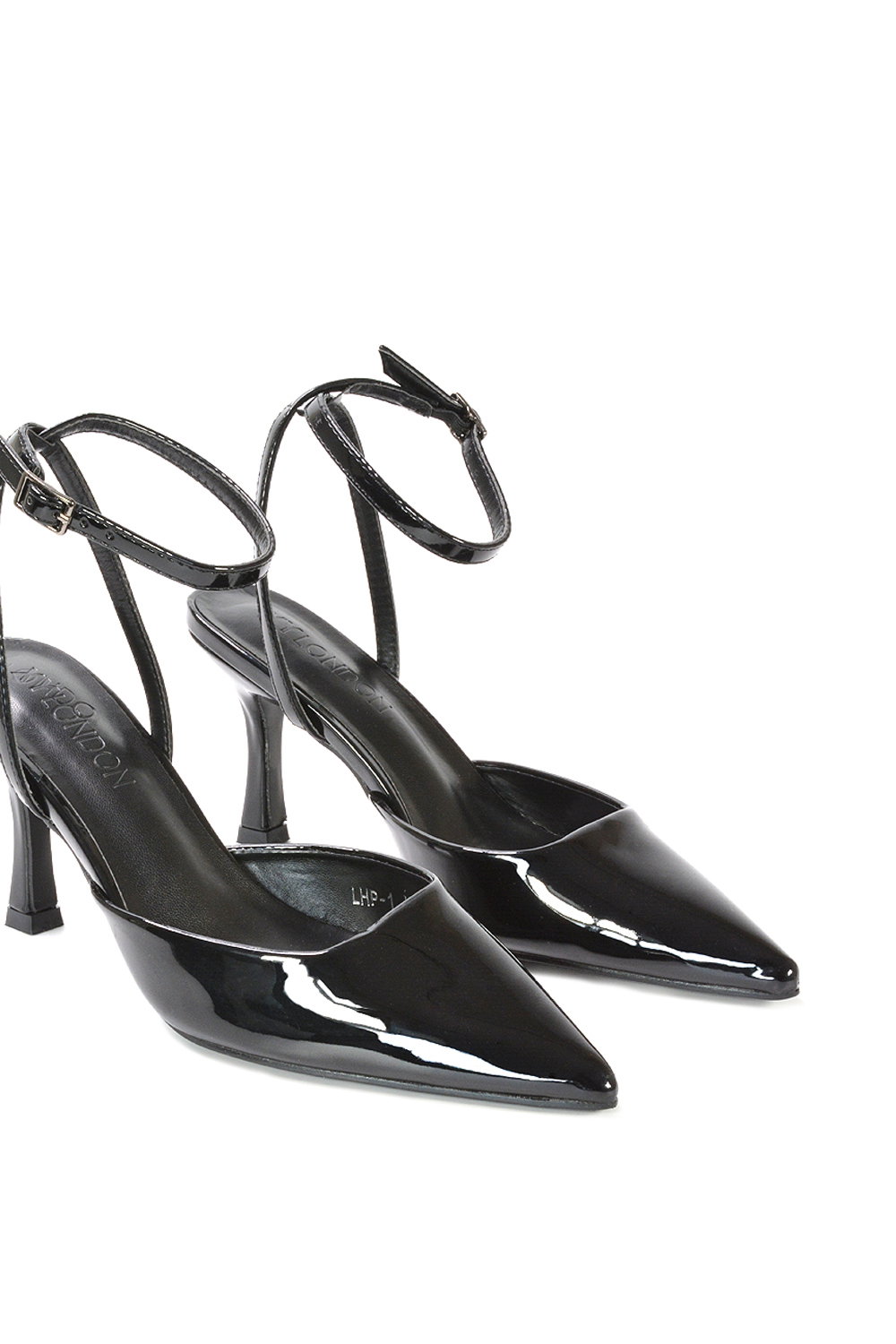 Black 'Tori' Pointed Toe Stiletto Heels With Ankle Strap, Image 6 of 6