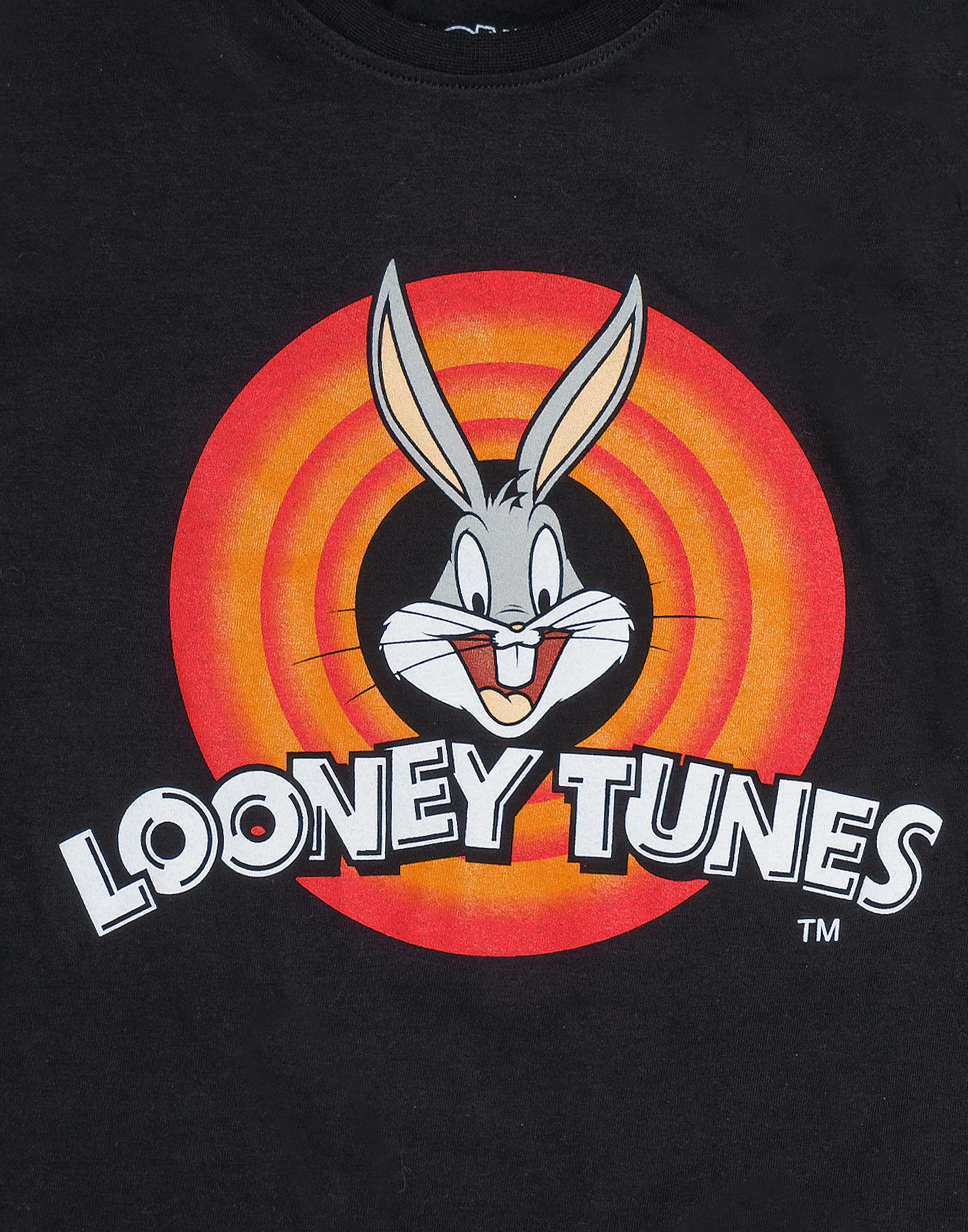 Black Looney Tunes Bugs Bunny Women's Black T-shirt, Image 4 of 5