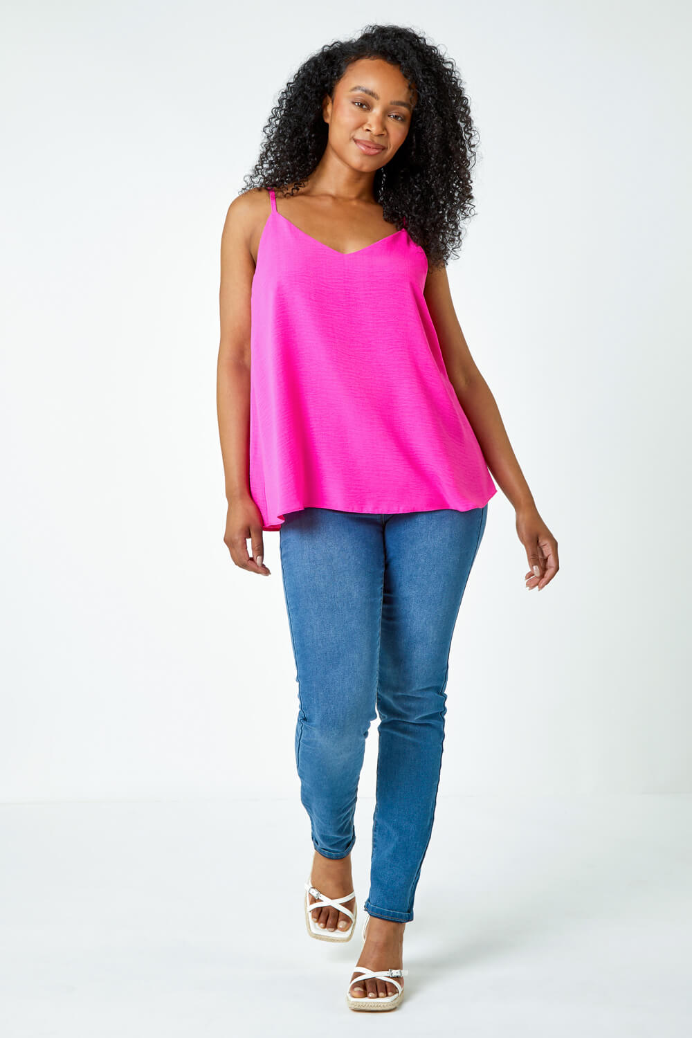 PINK Petite Plain V-Neck Cami Vest Top, Image 3 of 5
