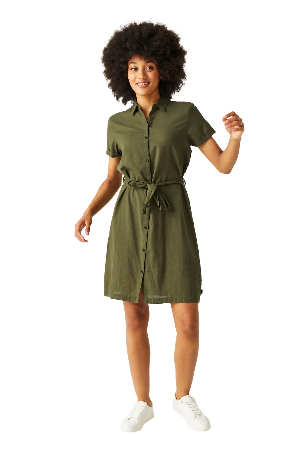 Green Rema Shirt Dress, Image 4 of 4