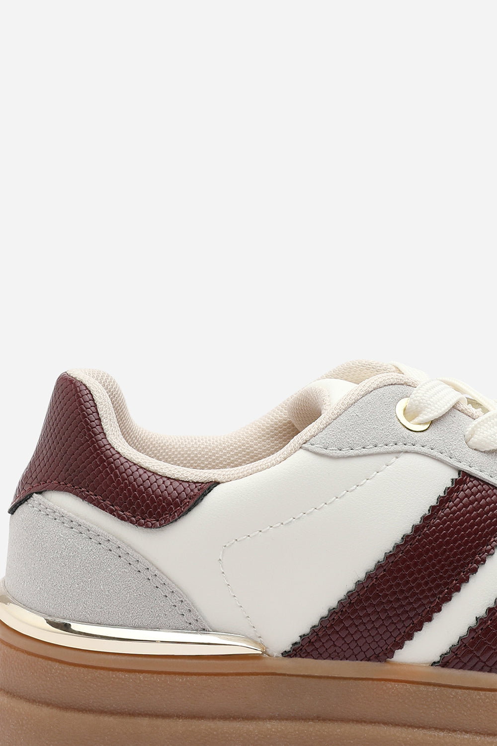 Grey 'Brisa' Platform Lace Up Trainers with Side Stripes, Image 7 of 8