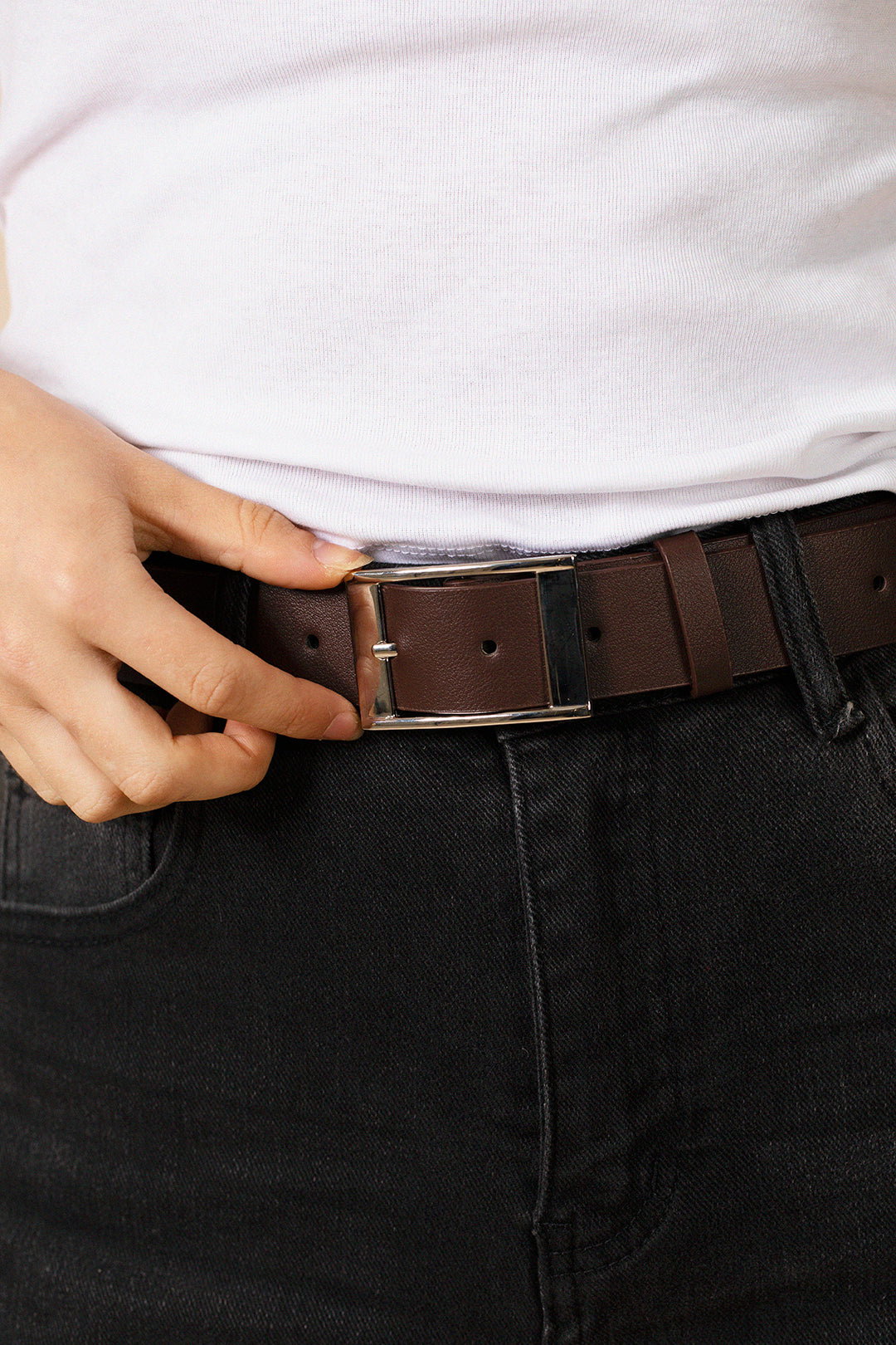 Brown Square Buckle Belt, Image 2 of 2