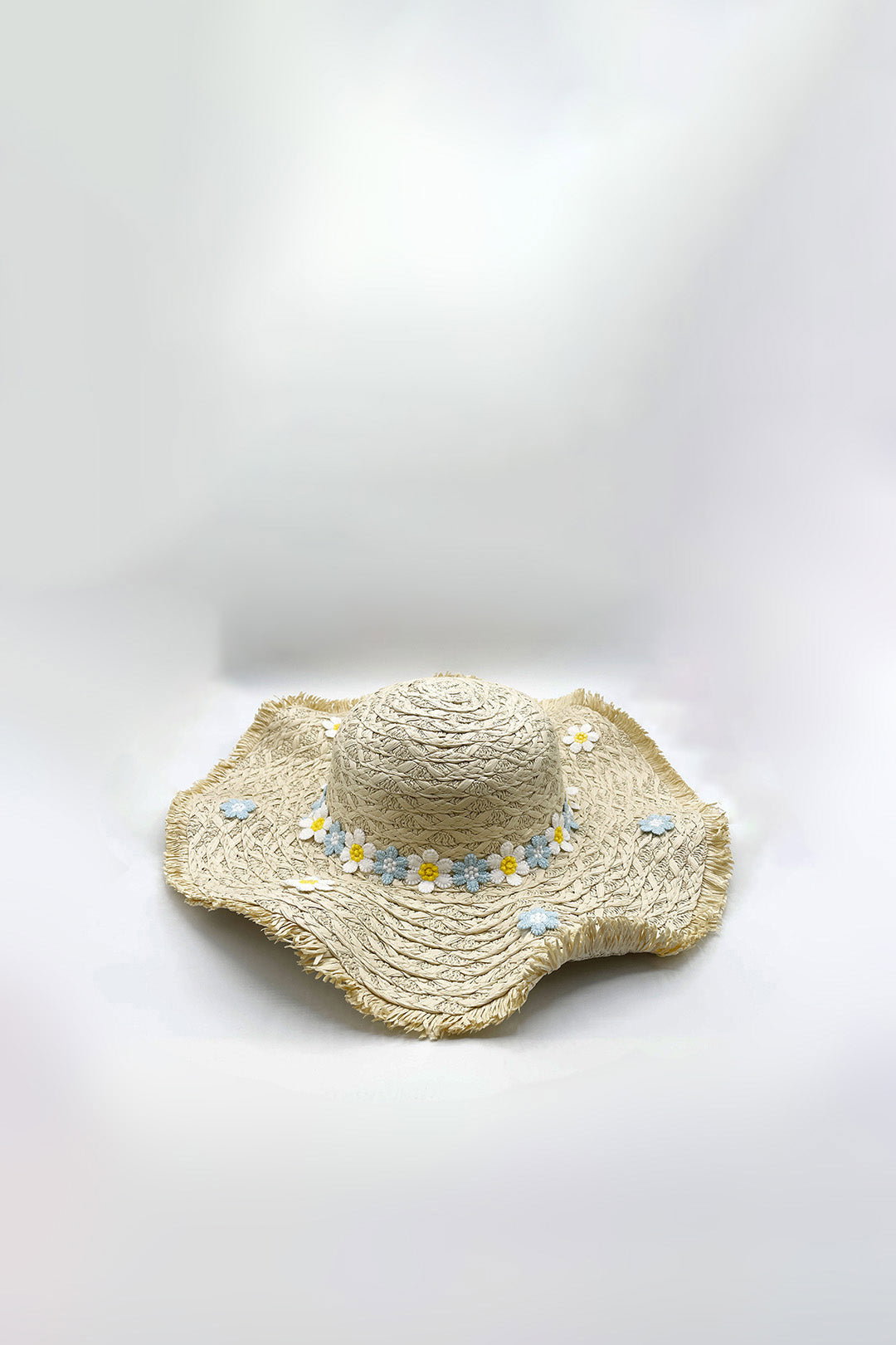 Beige Chrysanthemum Sun Hat, Image 2 of 3