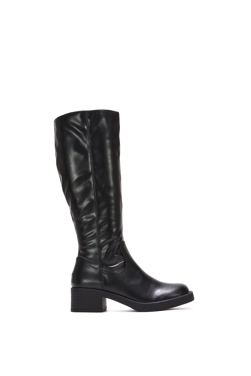 Black 'Nyx' Knee High Equestrian Style Biker Riding Boots, Image 1 of 6