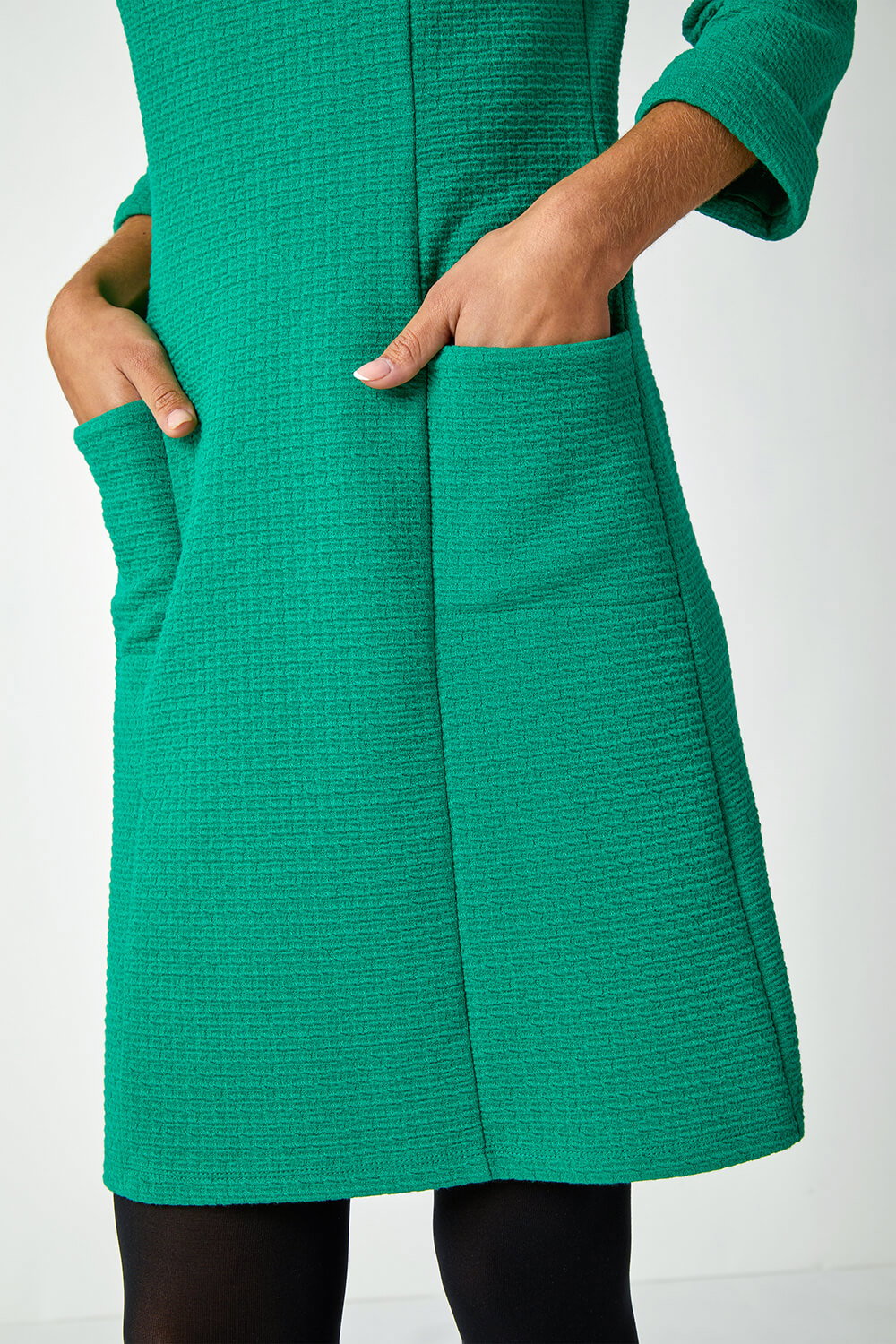 Mint Green Checks Handspun Cotton Sleeveless A-Line Short Shift Dress