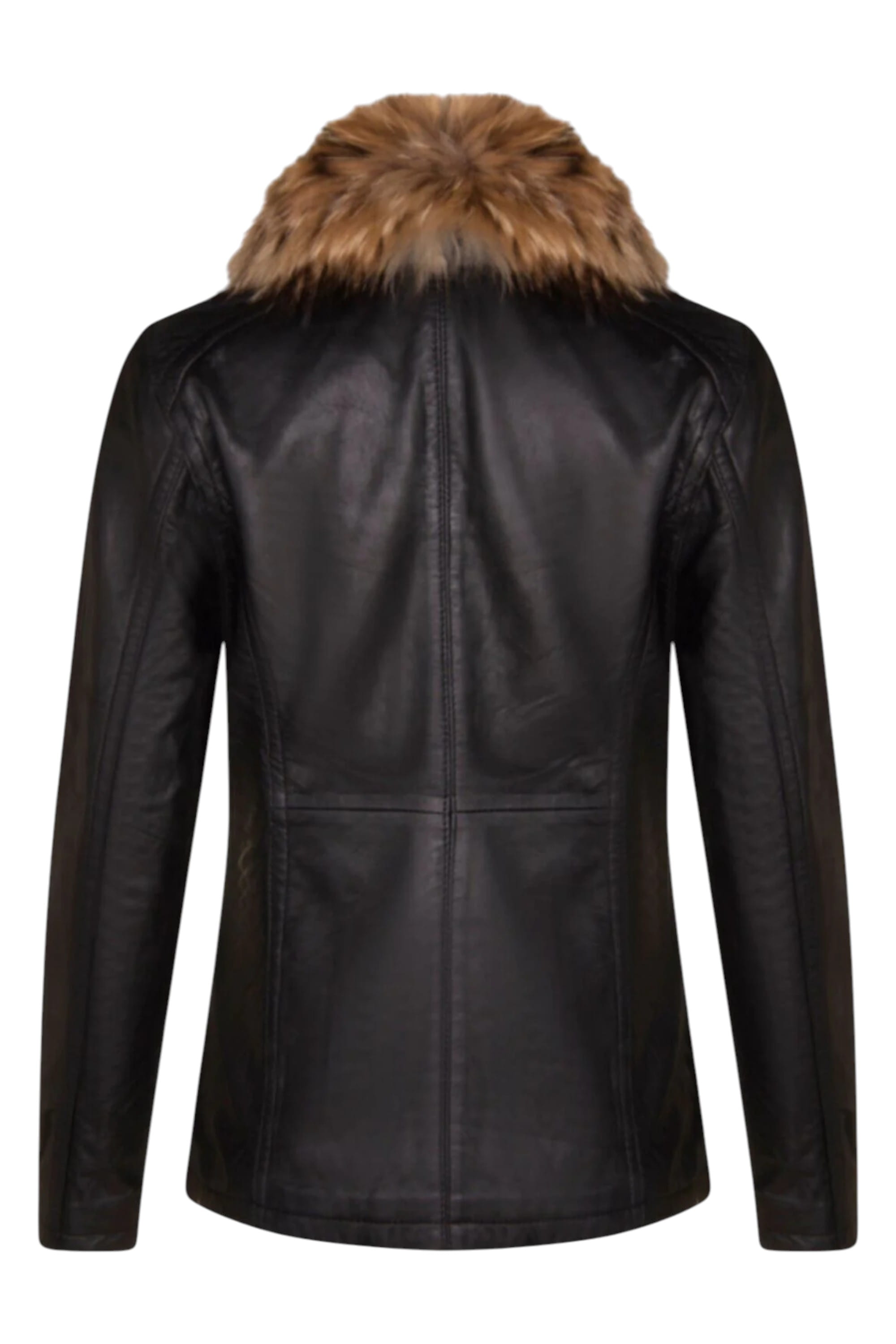 Black Womens Leather Parker Jacket - Arvada, Image 3 of 3