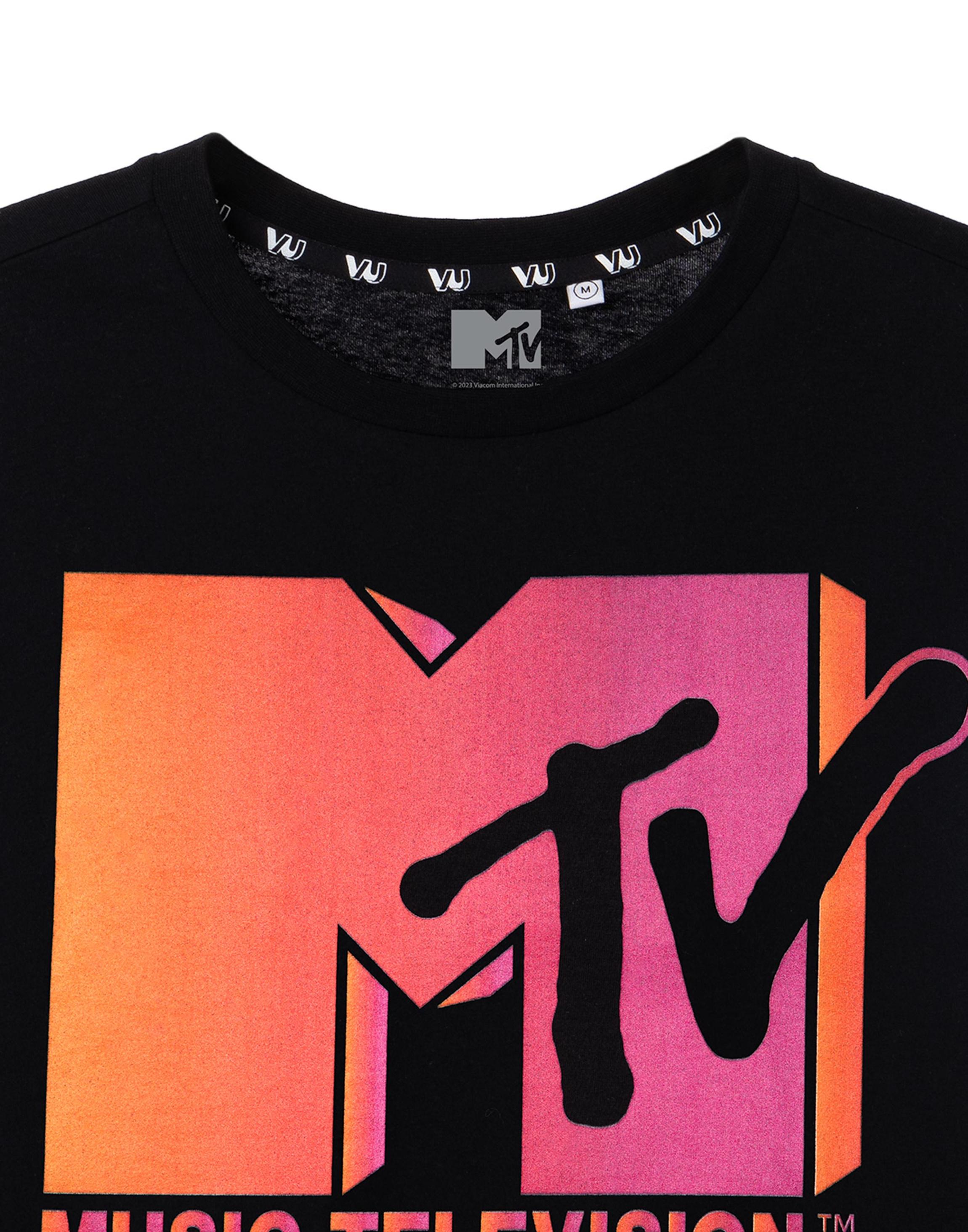 Black MTV Ombre T-Shirt, Image 3 of 6