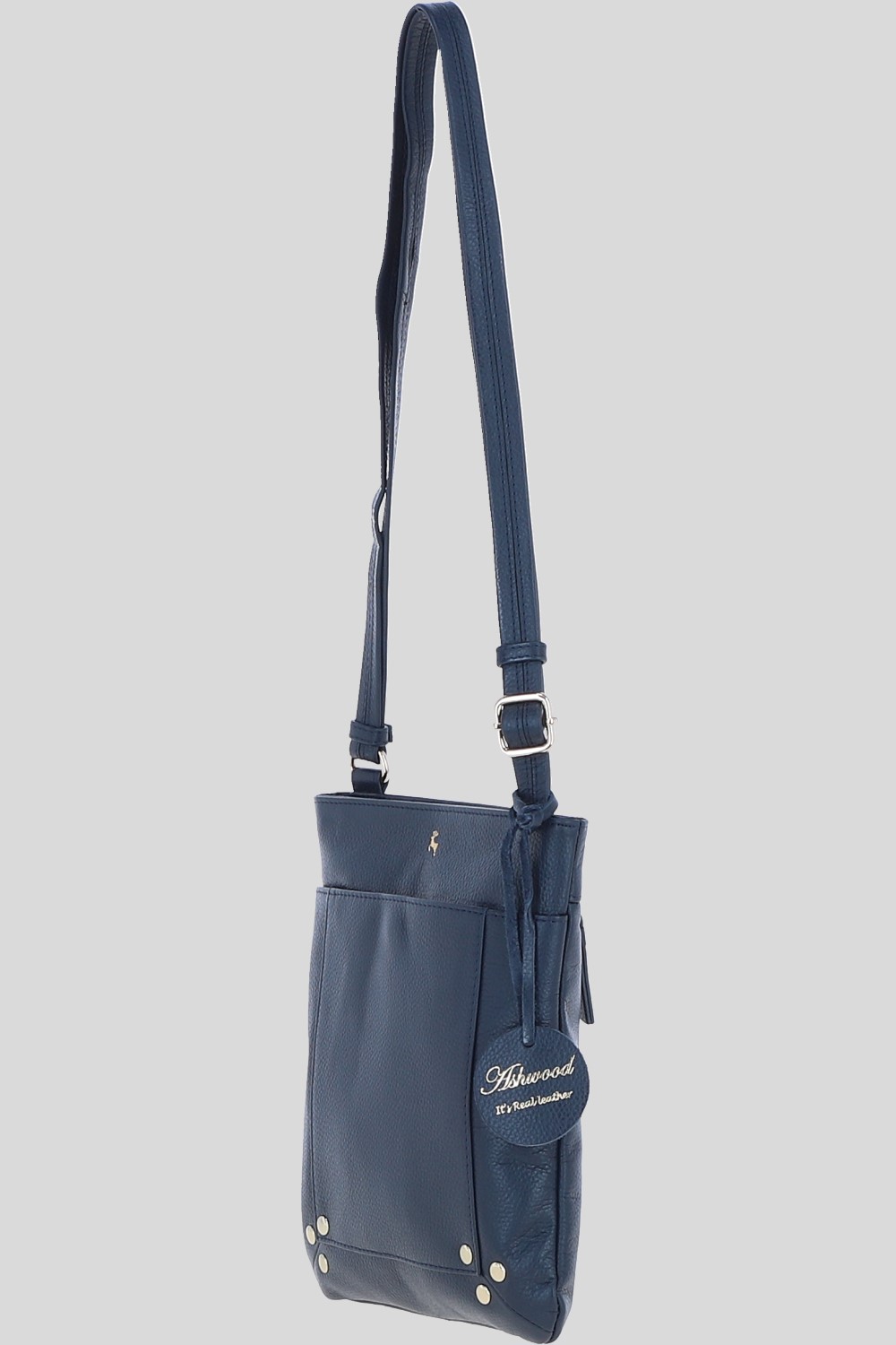 Navy 'Doriana' Real Leather Crossbody Bag, Image 3 of 5