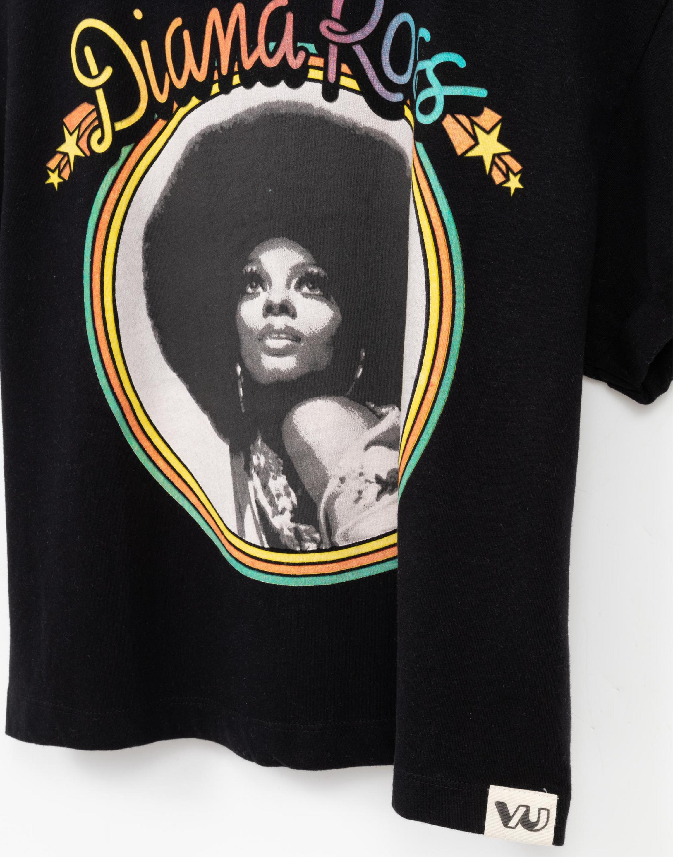 Black Diana Ross Cropped T-Shirt, Image 4 of 5