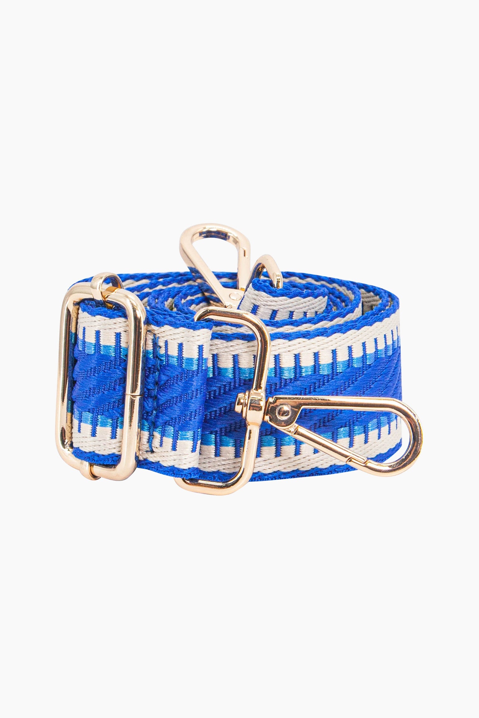 Blue Stripe Trim Woven Bag Strap, Image 3 of 4