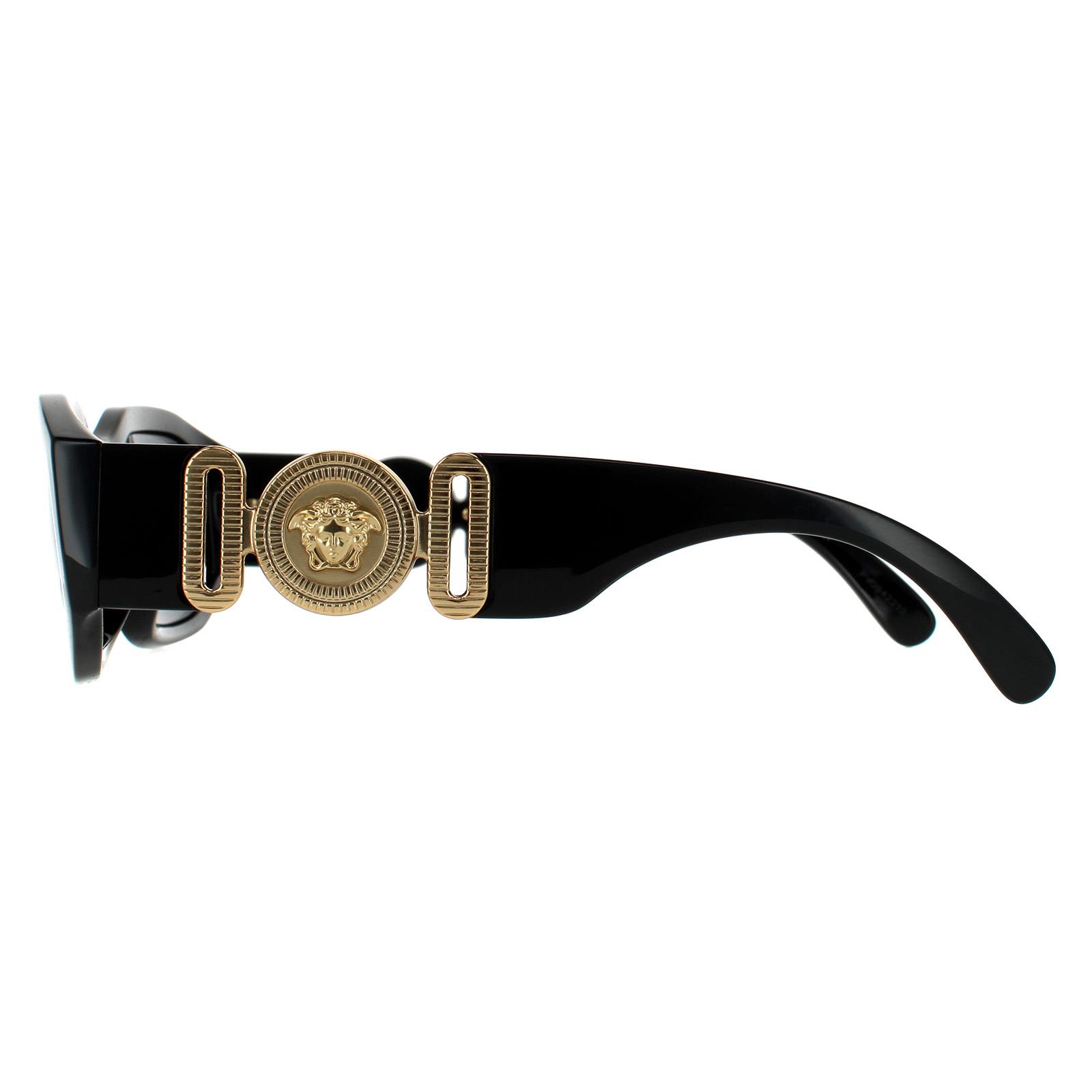 Black Versace Black Rectangle Black Dark Grey VE4361 Sunglasses, Image 3 of 4