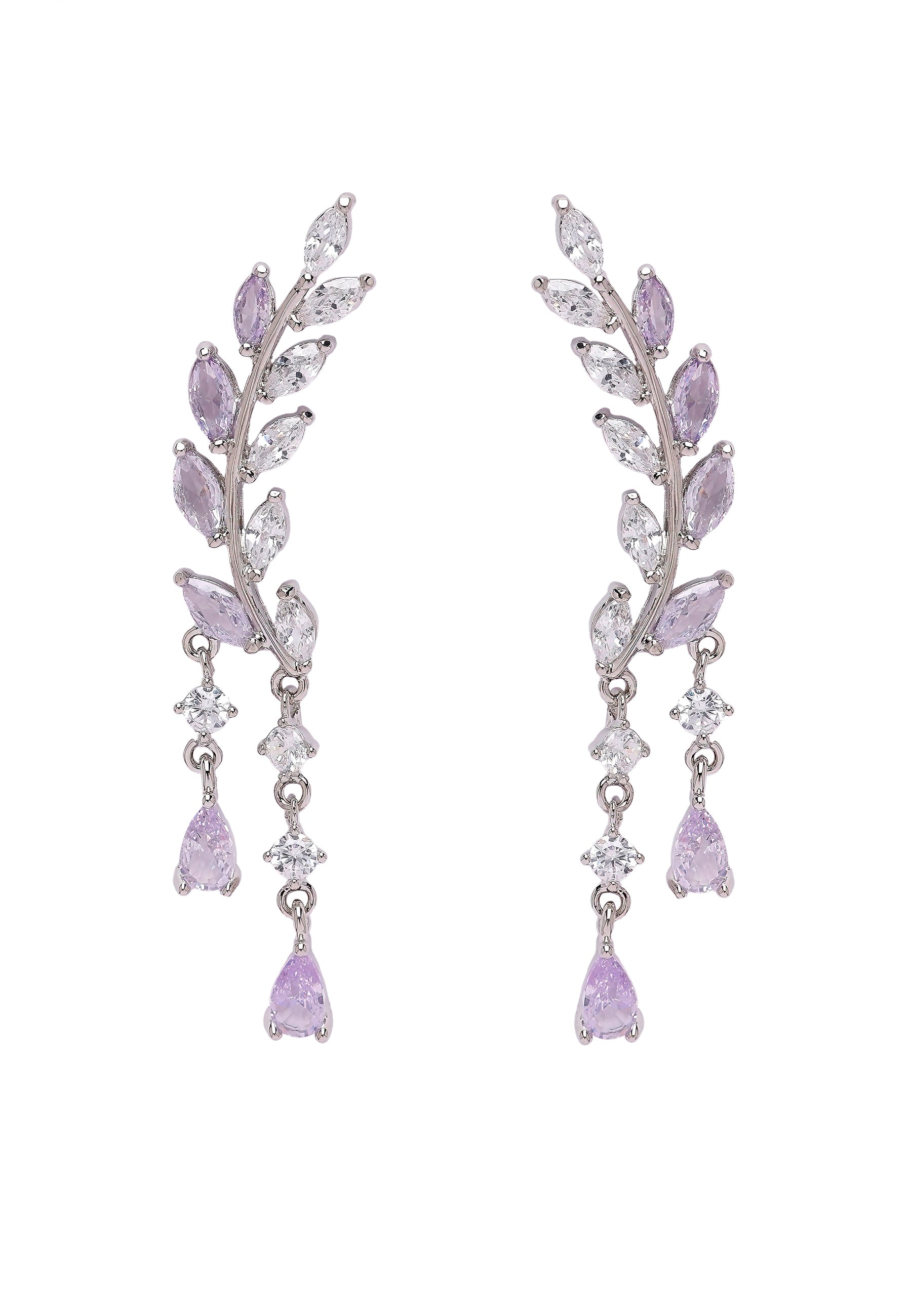 Purple Diva Tilted Leaf Earrings
