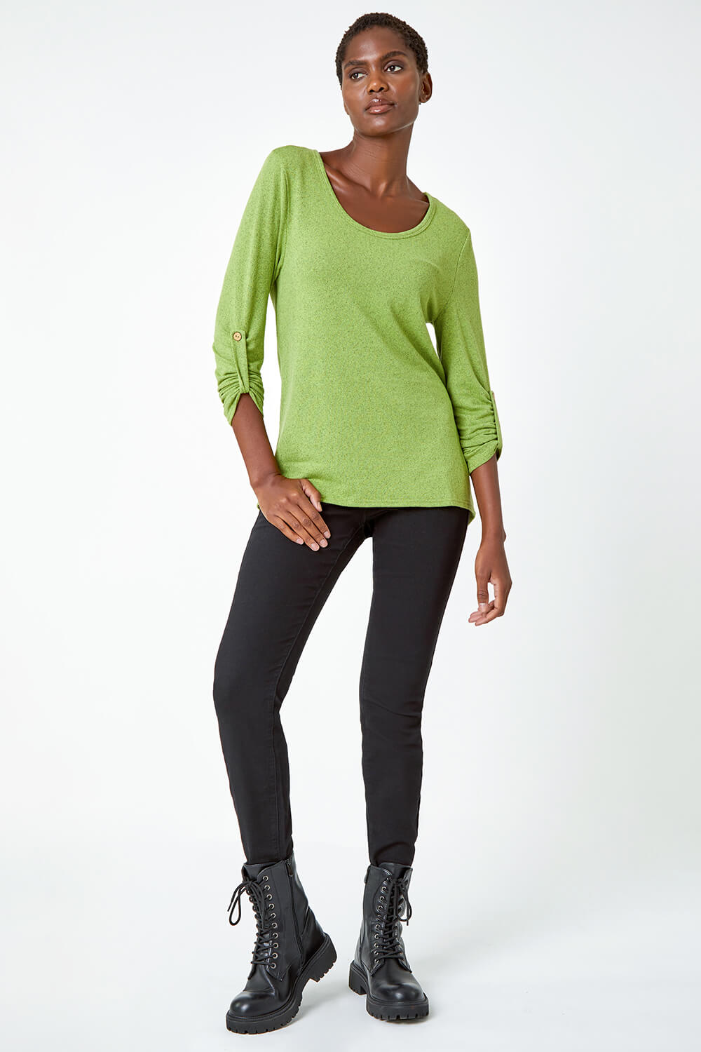 Lime Bow Back Detail Stretch Top, Image 3 of 5