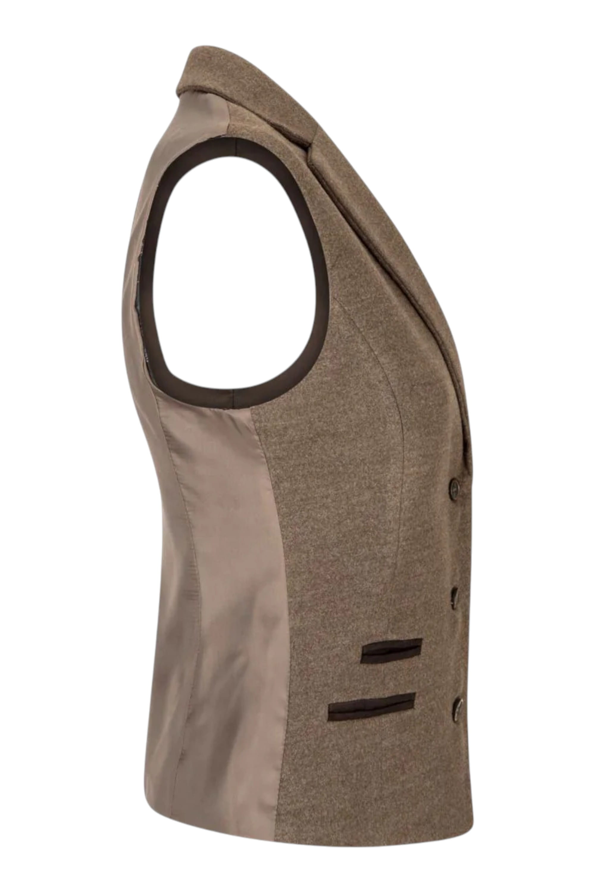 Brown Infinity Leather Brown Tweed 1920s Herringbone Light Brown Waistcoat, Image 4 of 5