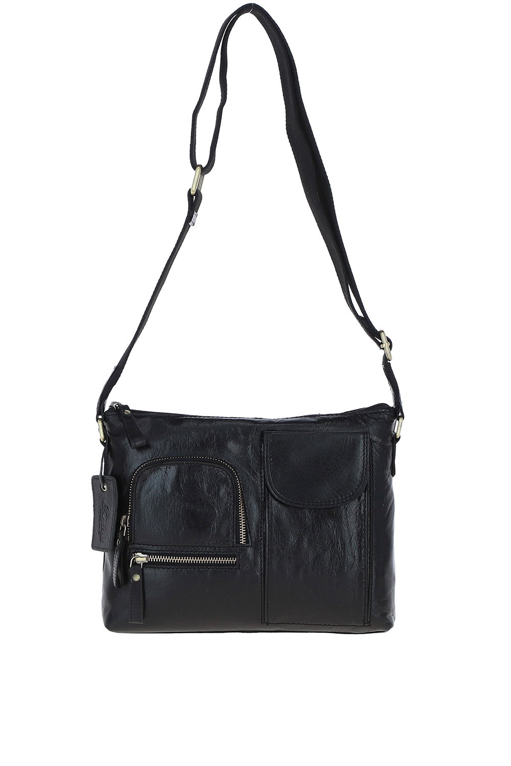 Black Exquisite Real Leather Cross Body Bag, Image 2 of 5