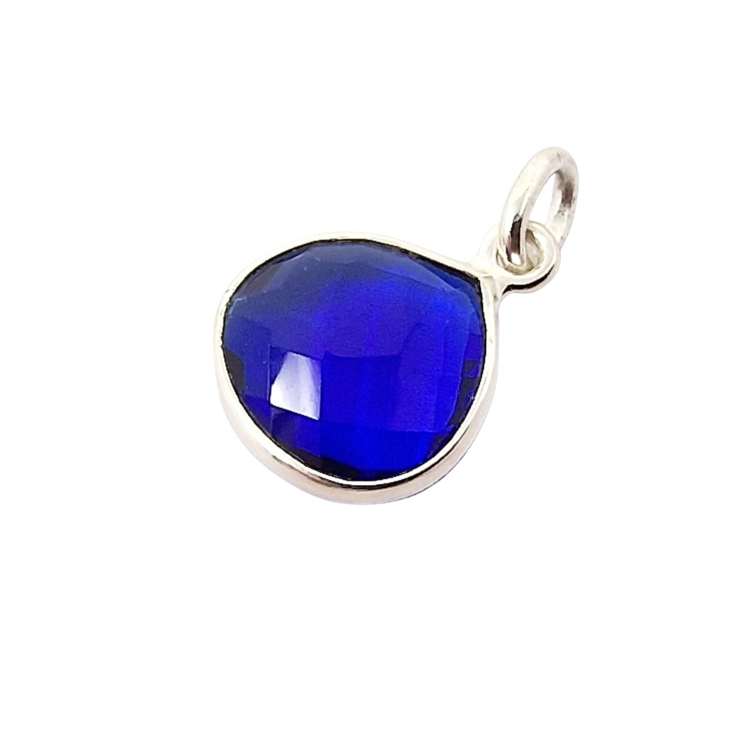 Blue Sapphire September Birthstone Sterling Silver Pendant