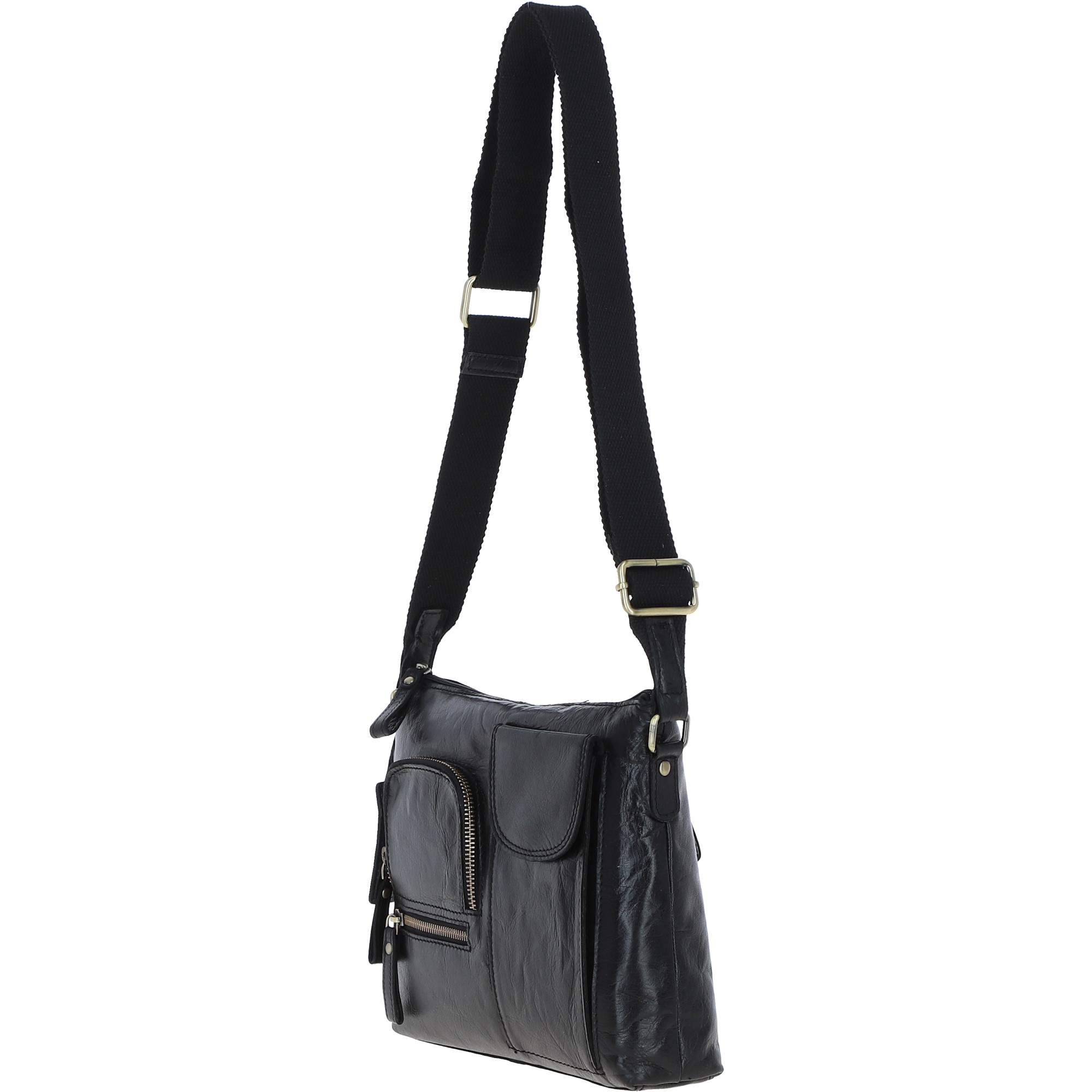 Black Exquisite Real Leather Cross Body Bag, Image 4 of 5