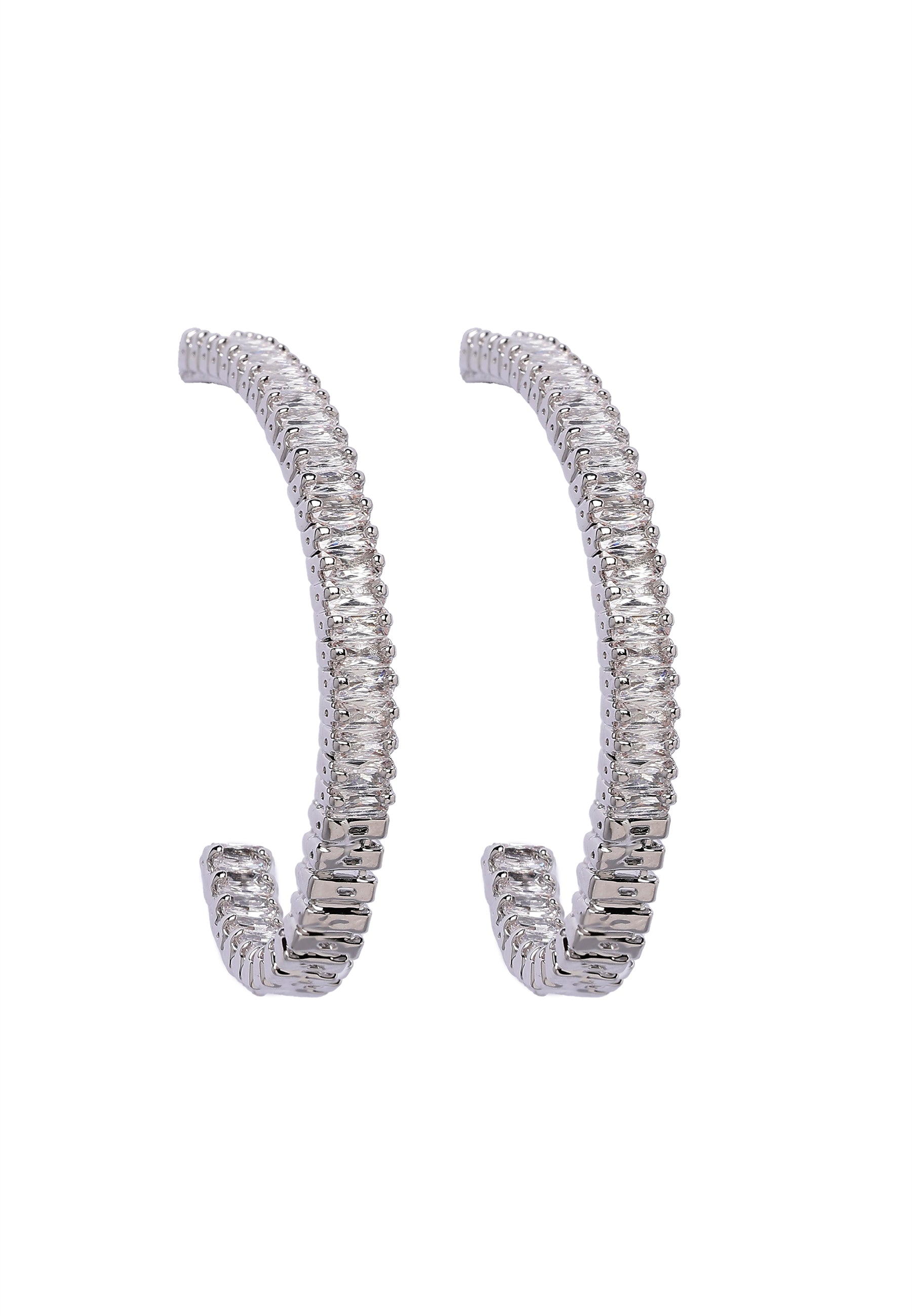 Metallic C-Shaped Hoop Earrings