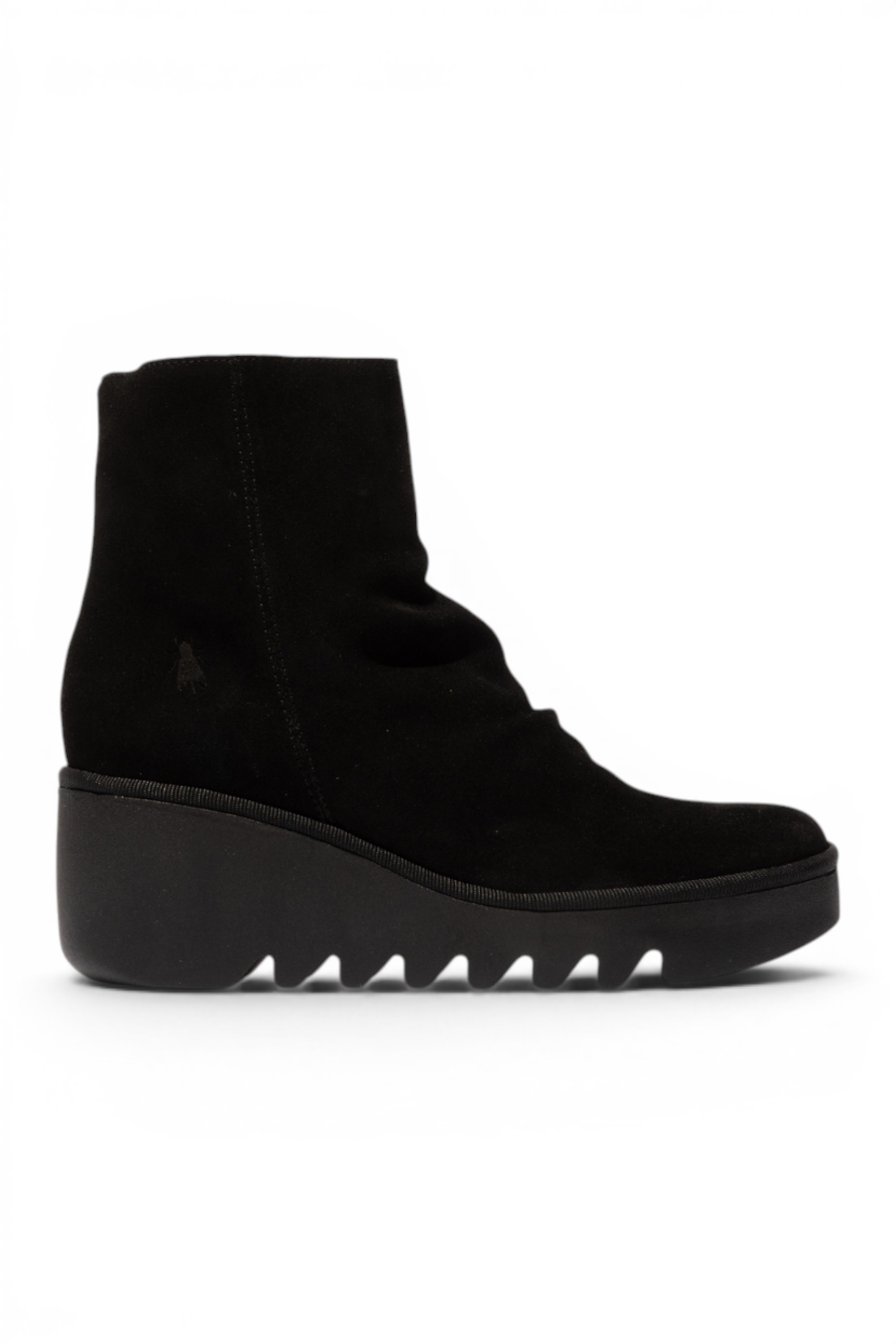 Black Womens Suede-Leather Ankle Boots-BAAN537, Image 1 of 5