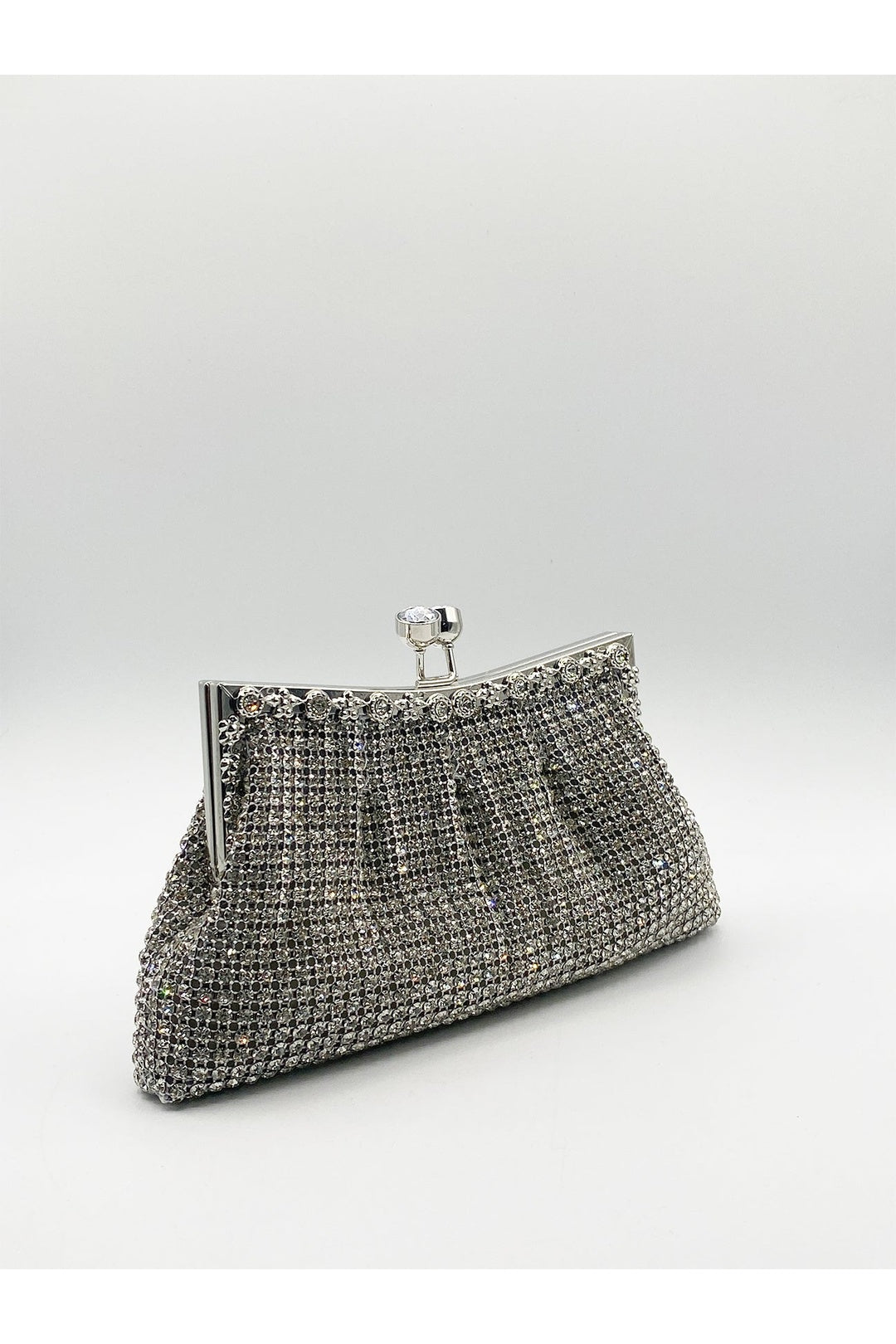 Silver Silver Crystal Clutch Bag, Image 3 of 5