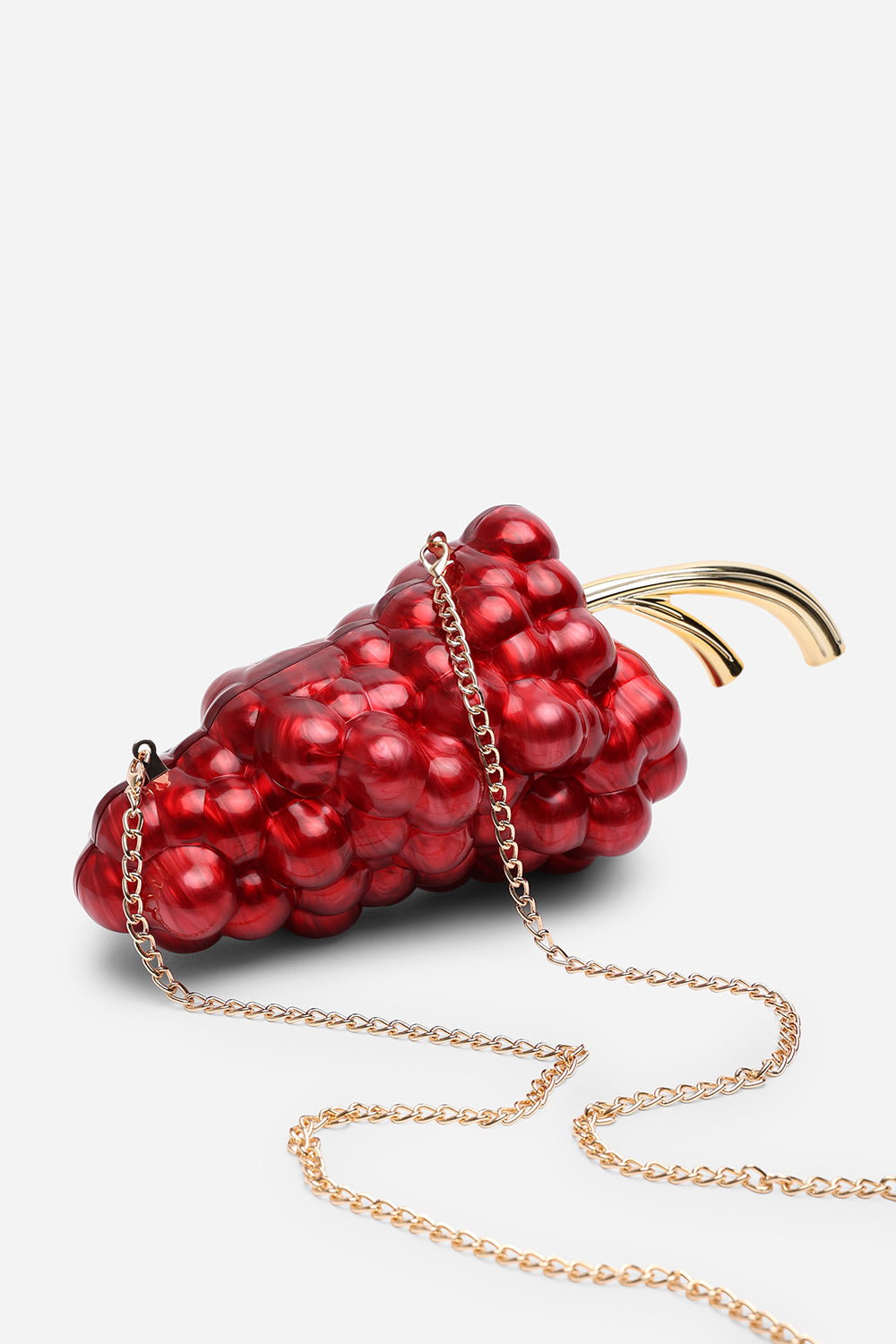 Maroon Jazz Grape Resin Clutch with Gold-Tone Accents, Image 6 of 7