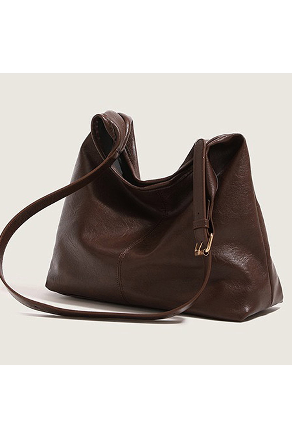Black 'Kelsey' Women's Slouchy Shoulder Handbag With Adjustble Shoulder Strap