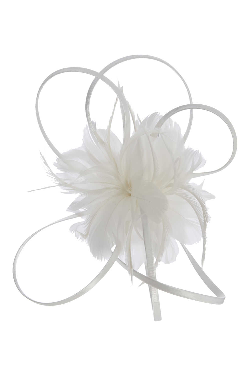 Ivory  Floral Feather Headband Fascinator, Image 4 of 4