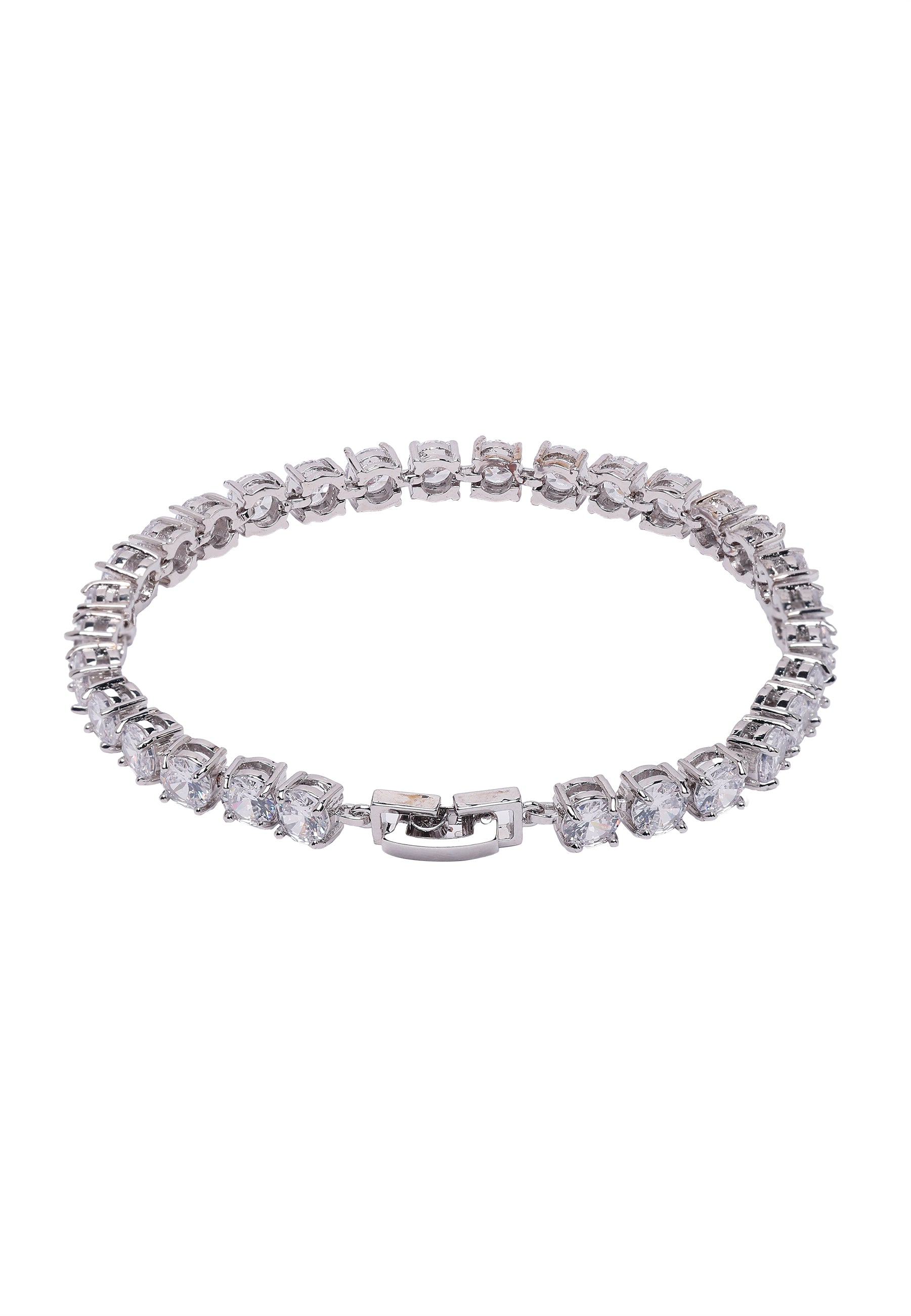 Silver Diva Delicate Bezel Tennis Bracelet, Image 3 of 5