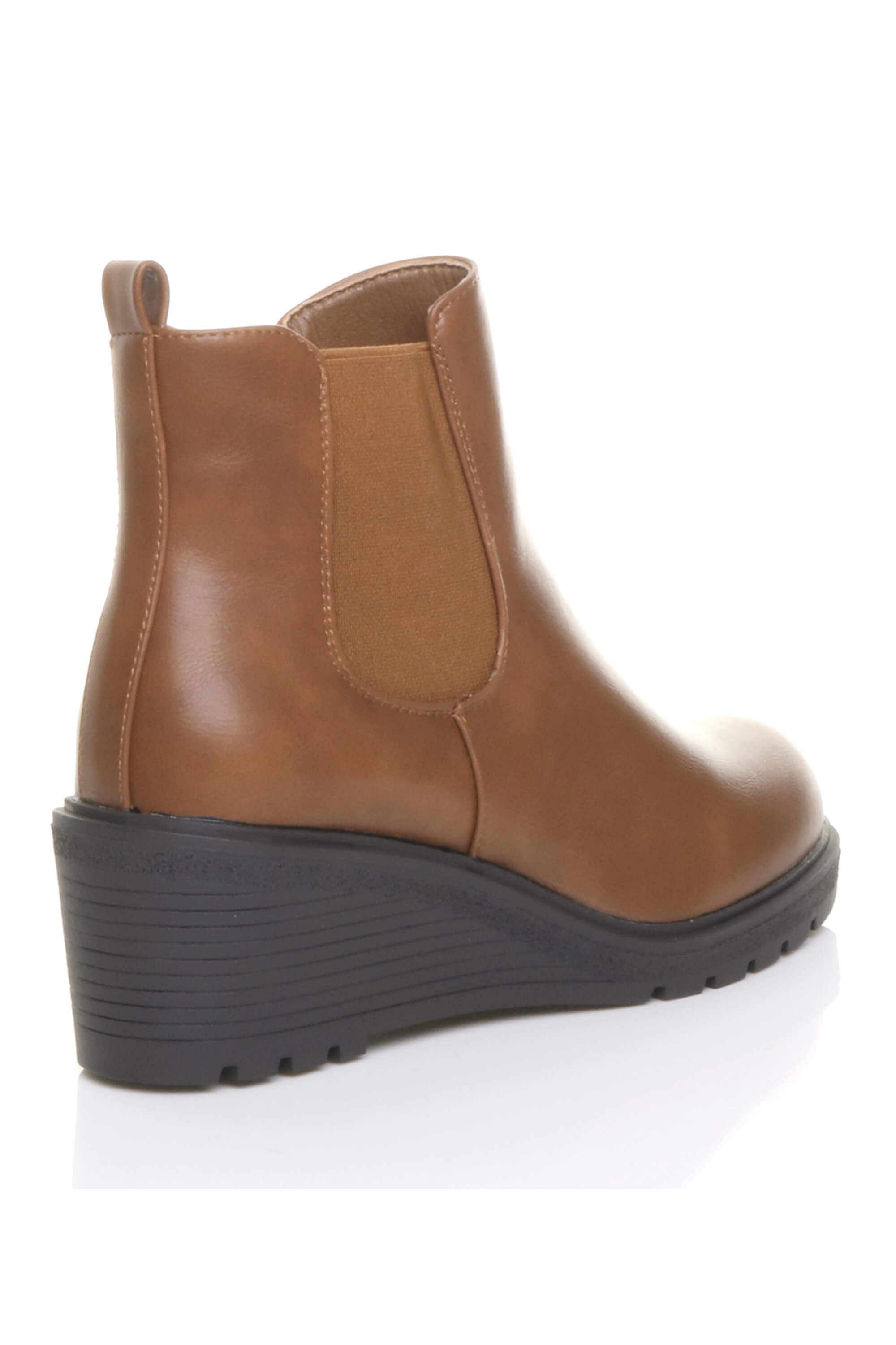 Camel AJVANI Camel High Wedge Heel Ankle Chelsea Boots, Image 4 of 6