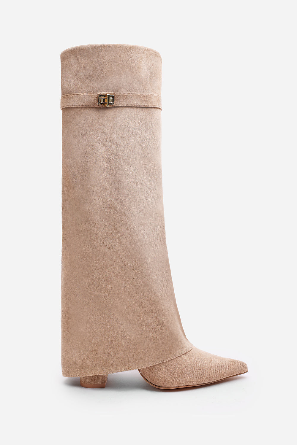 Camel Keira Fold Over Shark Block Heel Point Toe Boots, Image 2 of 3