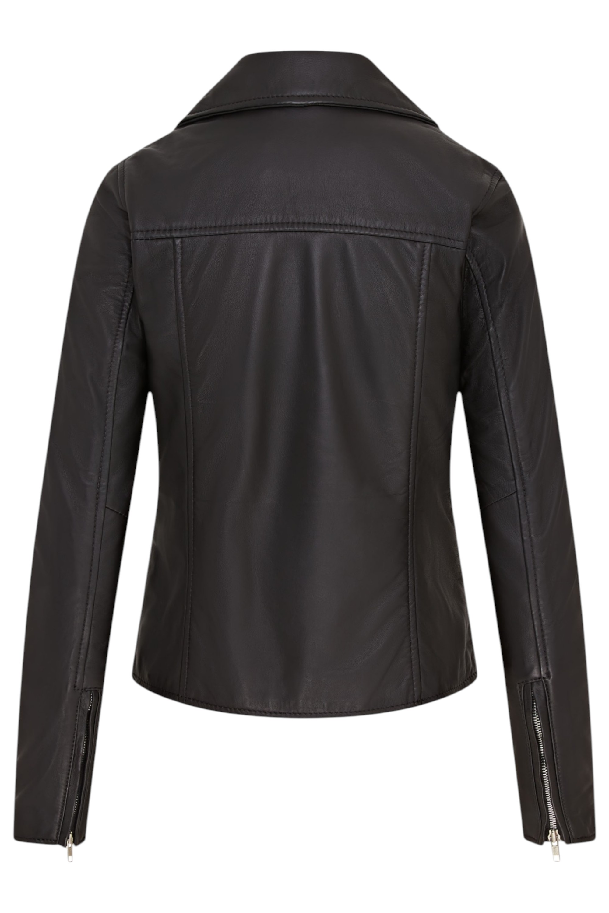 Black Classic Brando Biker Leather Jacket, Image 5 of 8